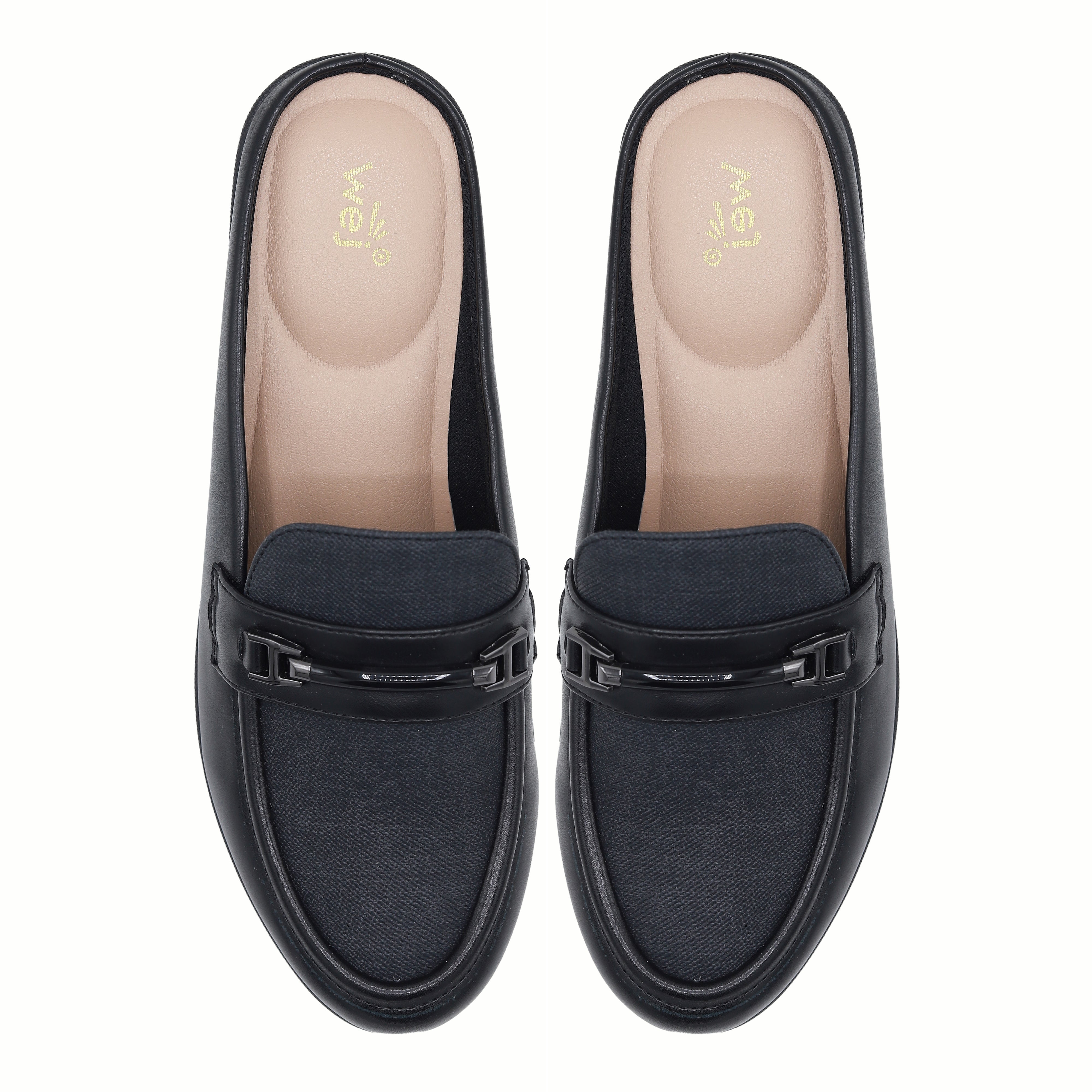 Black Wedge Half Shoes - 8007235