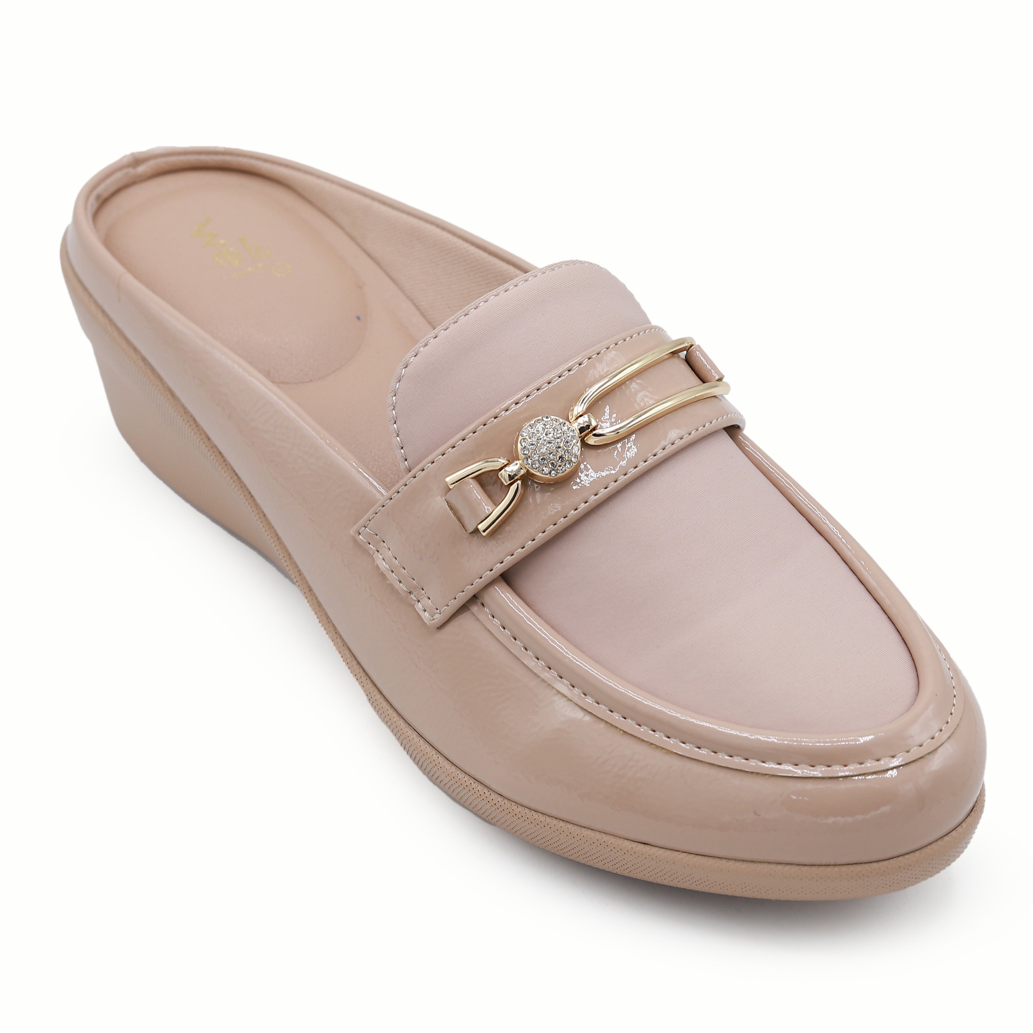 Beige Wedge Loafer Mules - 8007236