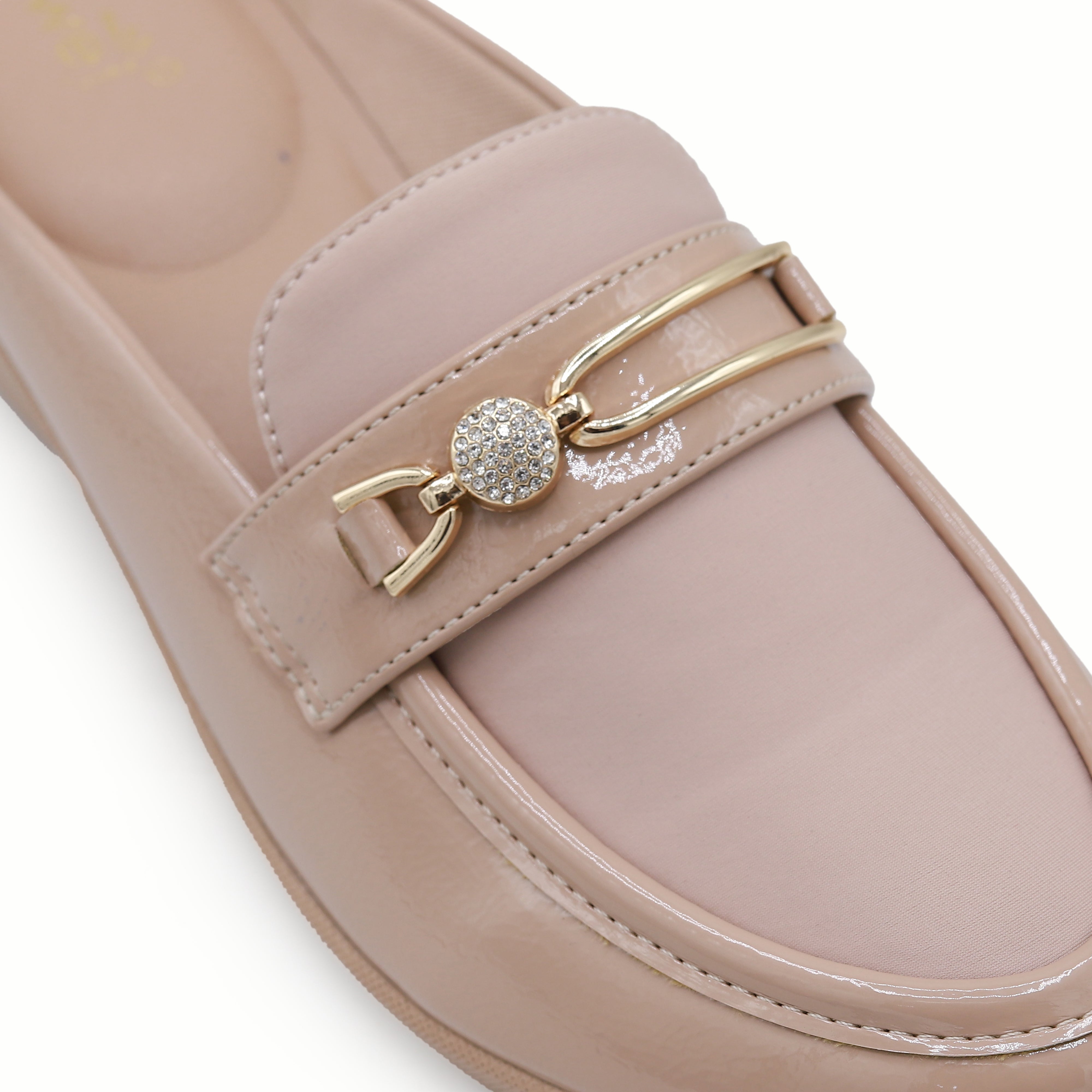 Beige Wedge Loafer Mules - 8007236