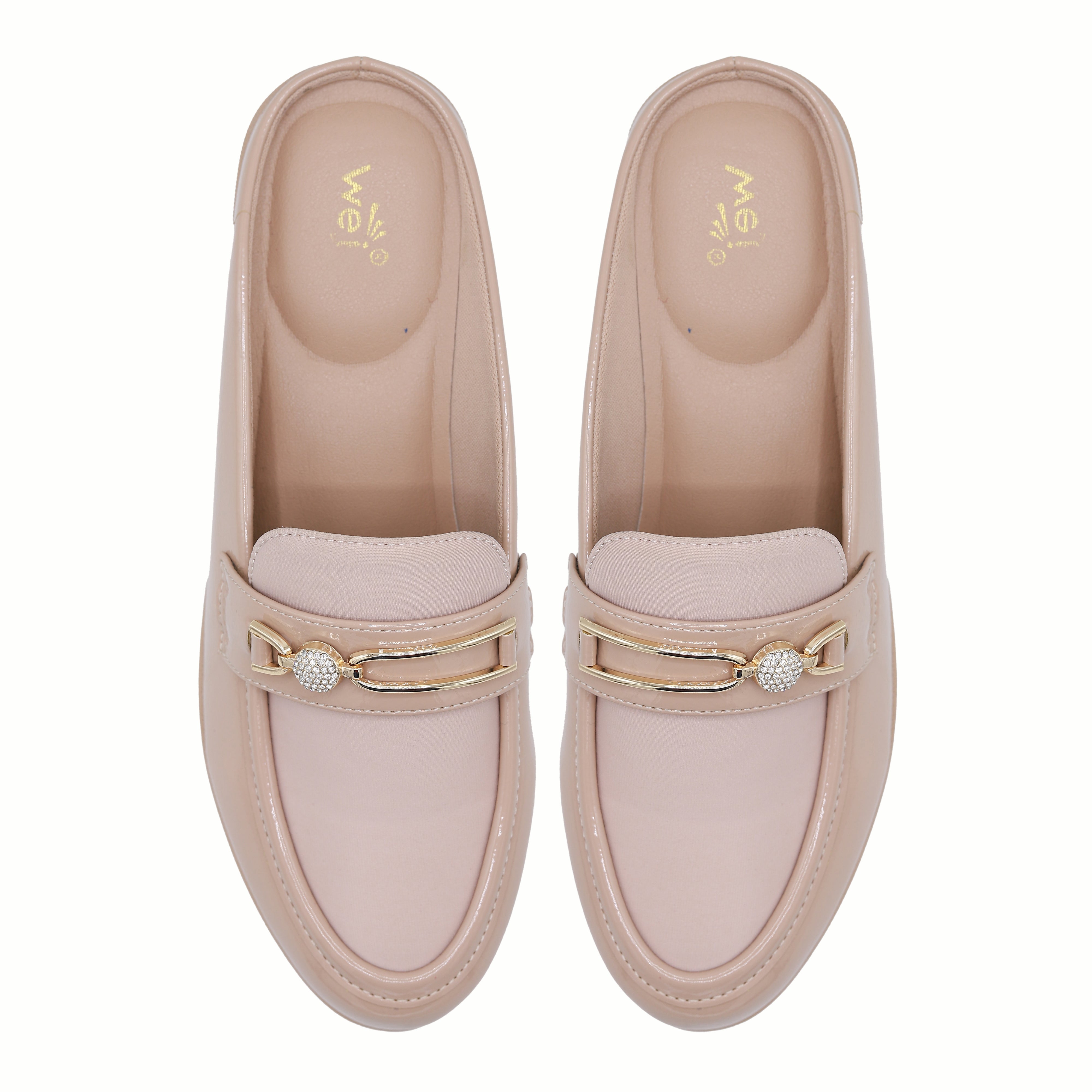 Beige Wedge Loafer Mules - 8007236