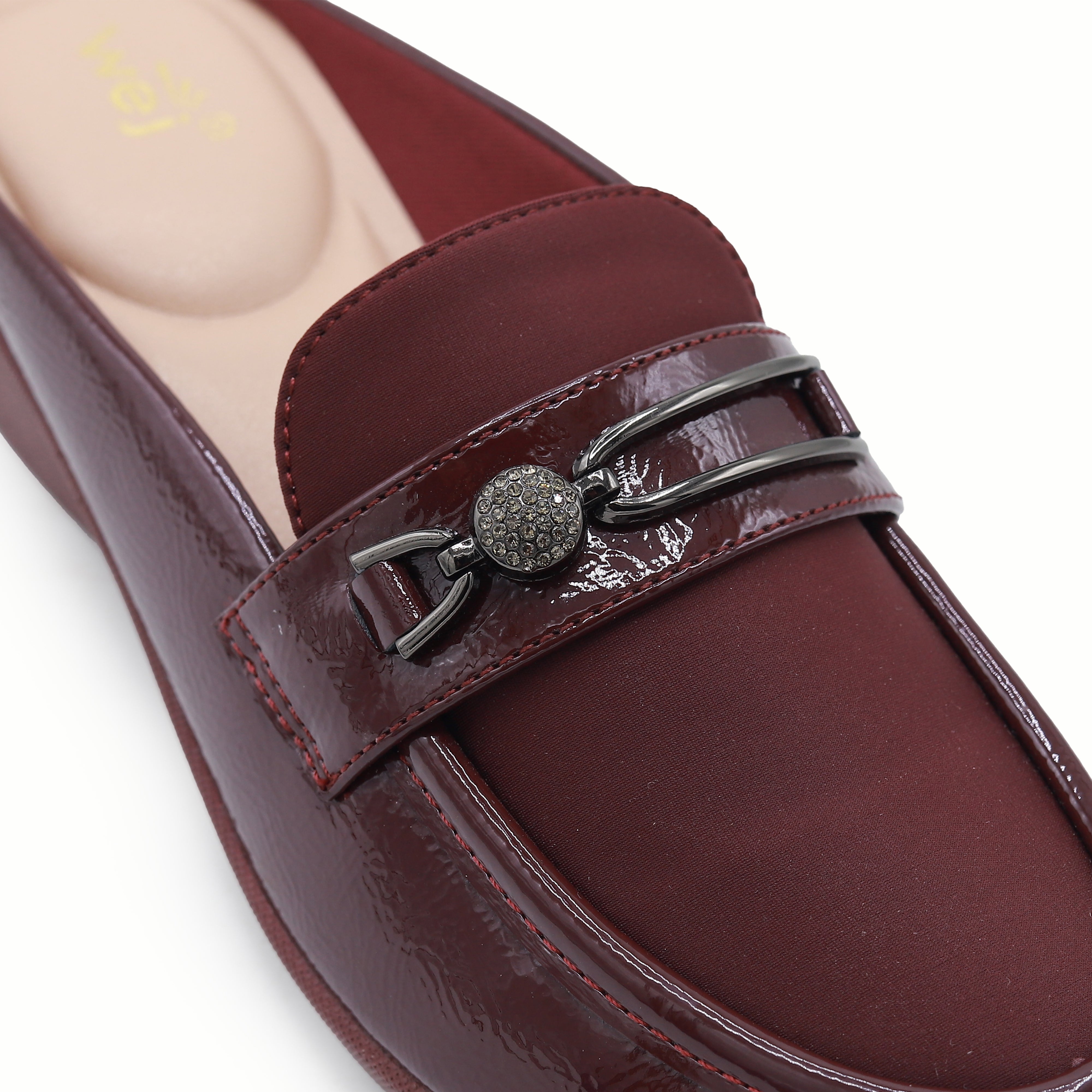 Maroon Wedge Loafer Mules - 8007236