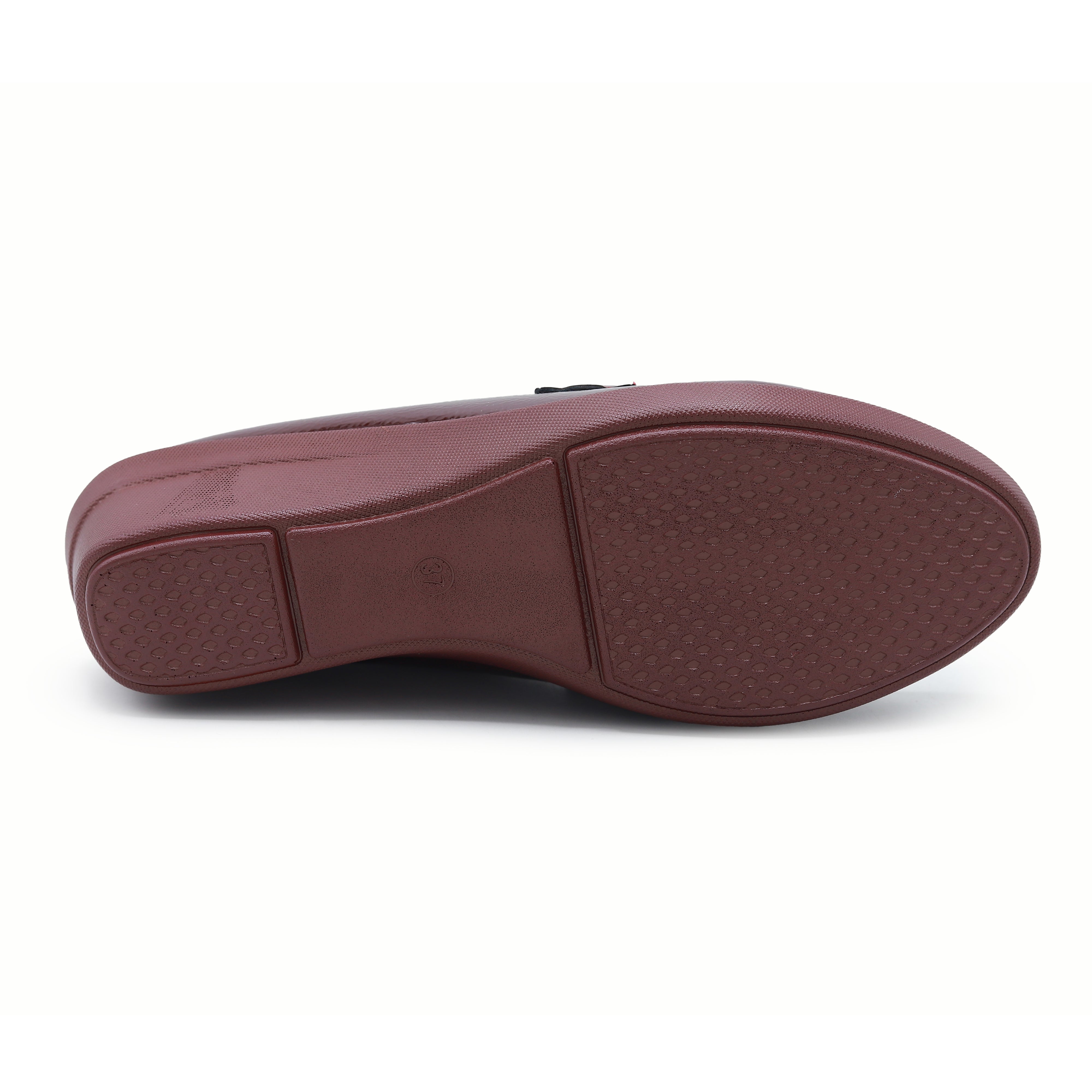 Maroon Wedge Loafer Mules - 8007236