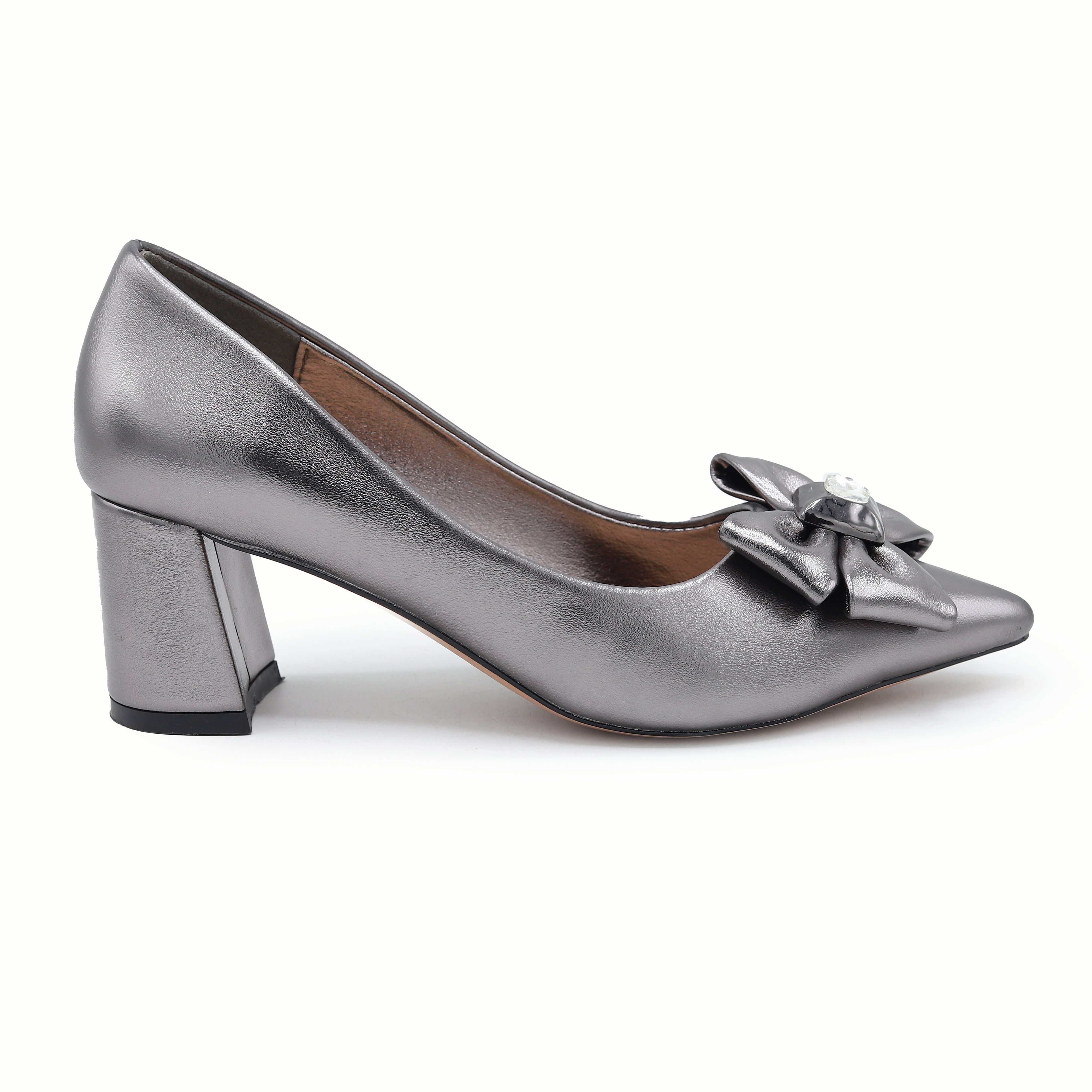 Grey Court Shoes with Bow - 8108179