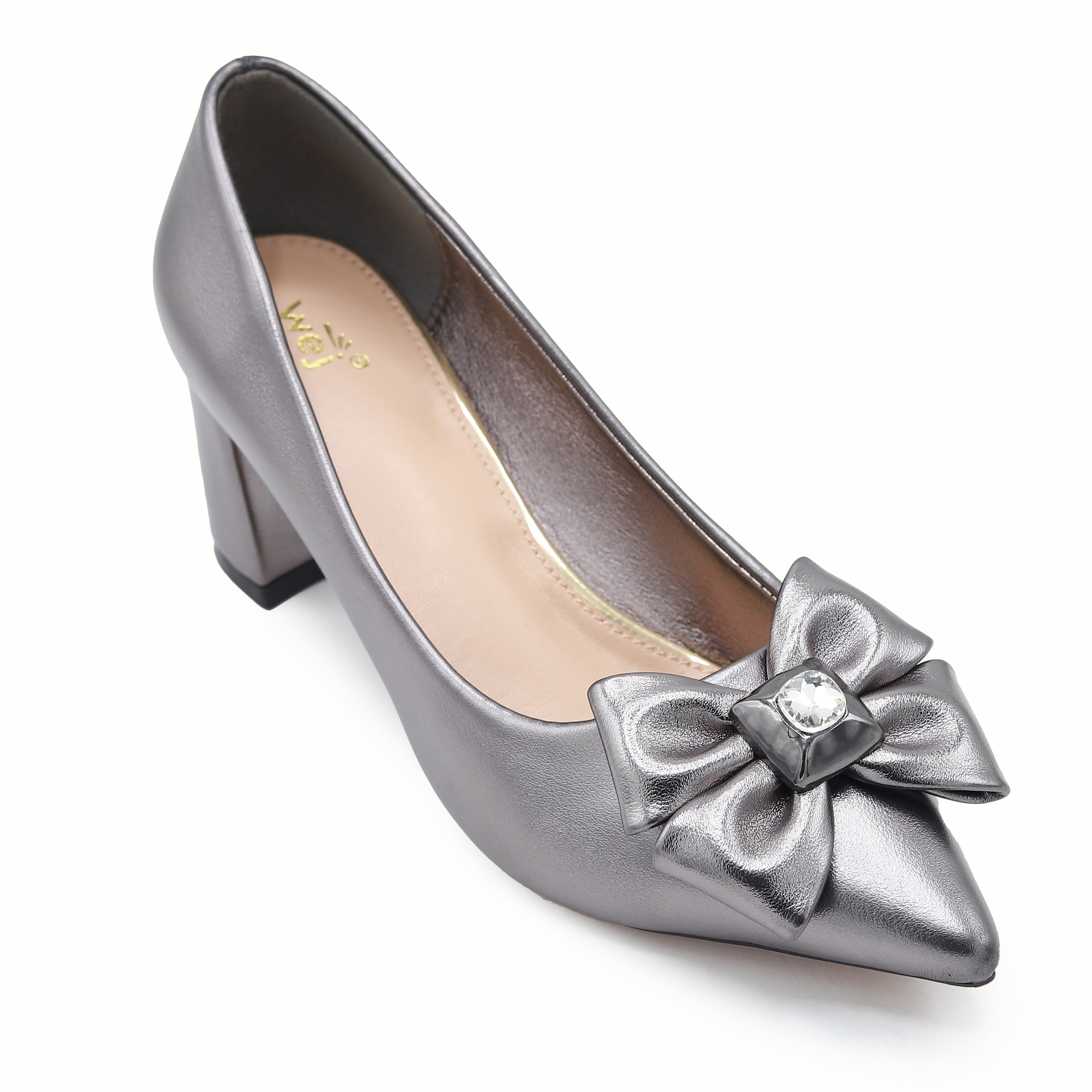 Grey Court Shoes with Bow - 8108179