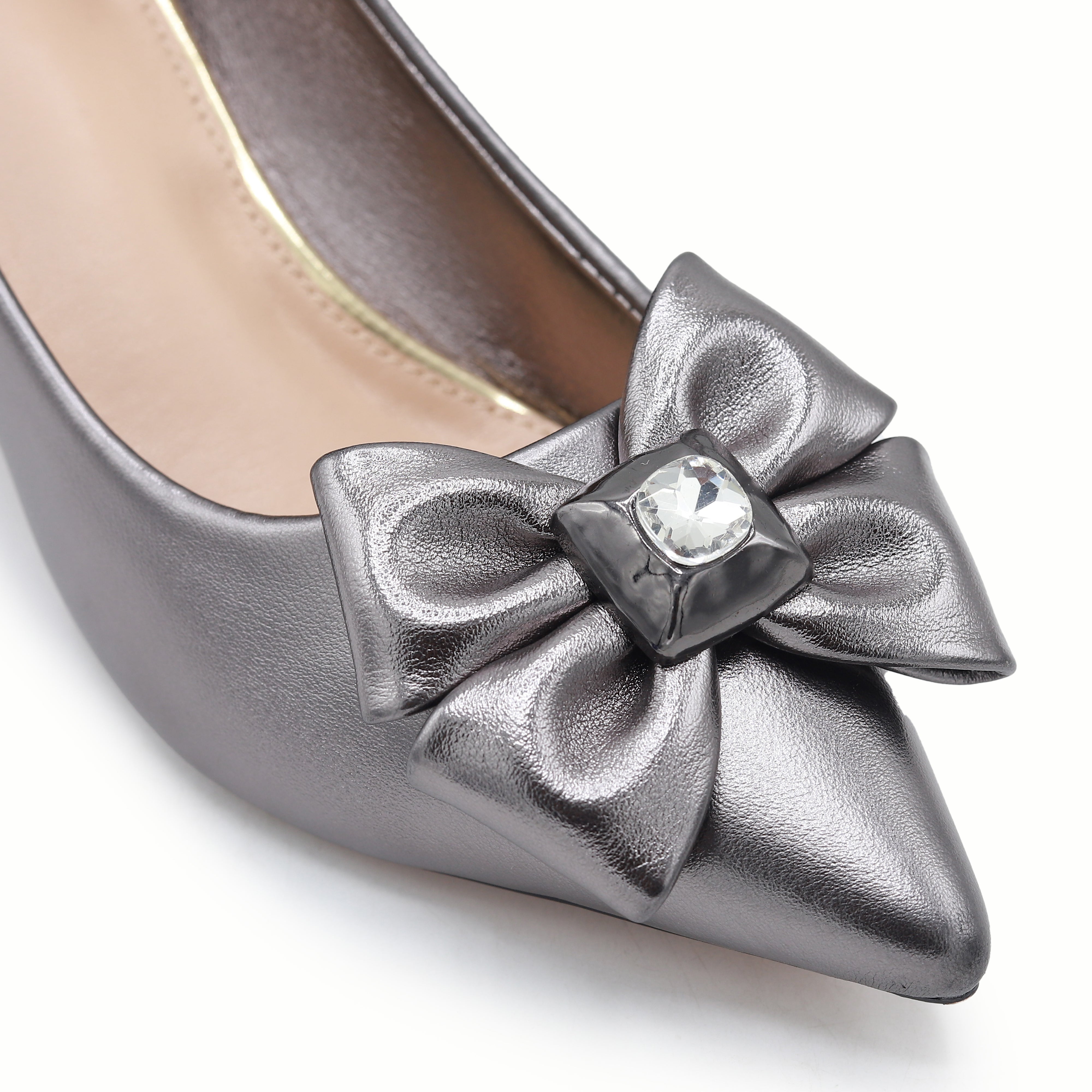 Grey Court Shoes with Bow - 8108179