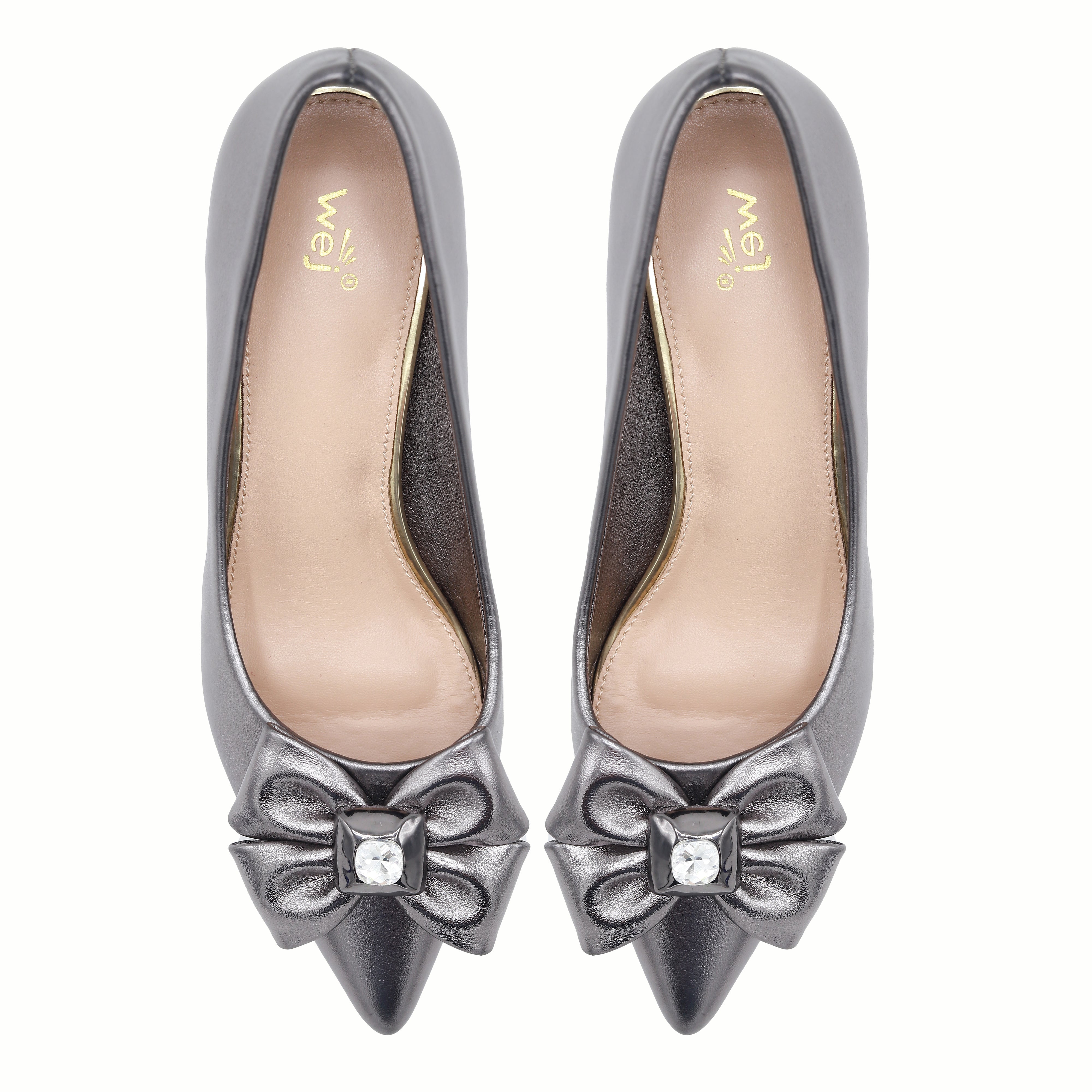Grey Court Shoes with Bow - 8108179