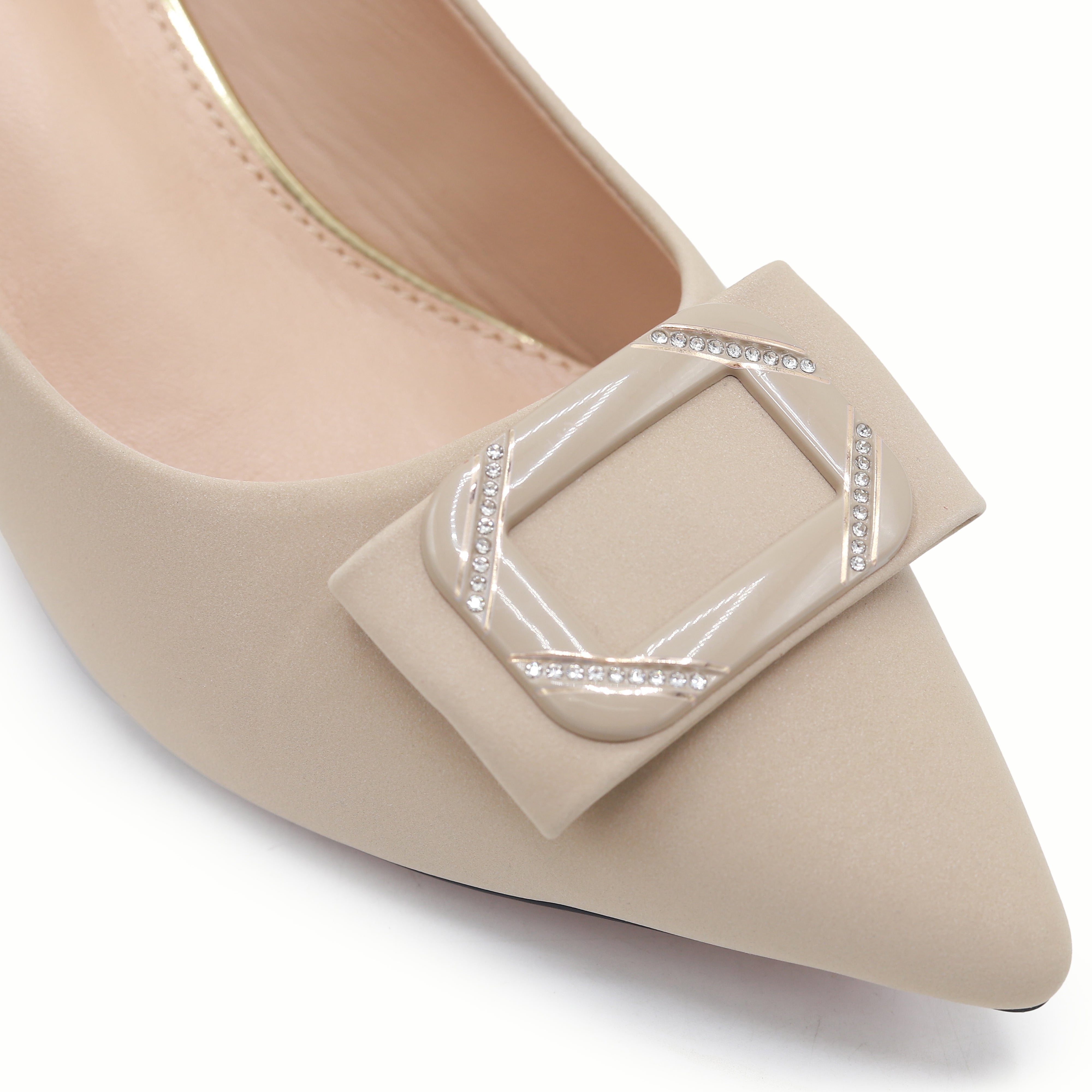Beige Court Shoes with Buckle - 8108163