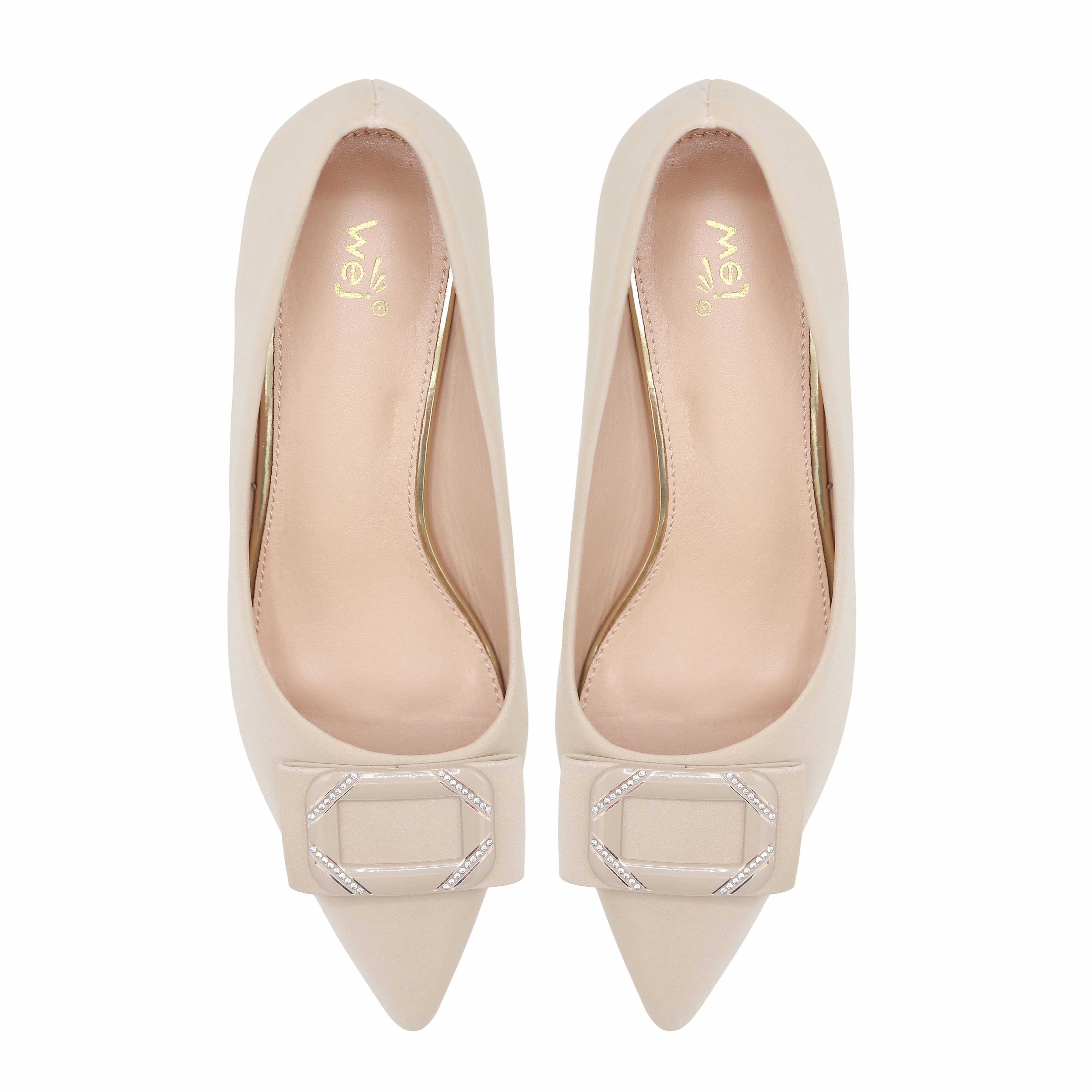 Beige Court Shoes with Buckle - 8108163