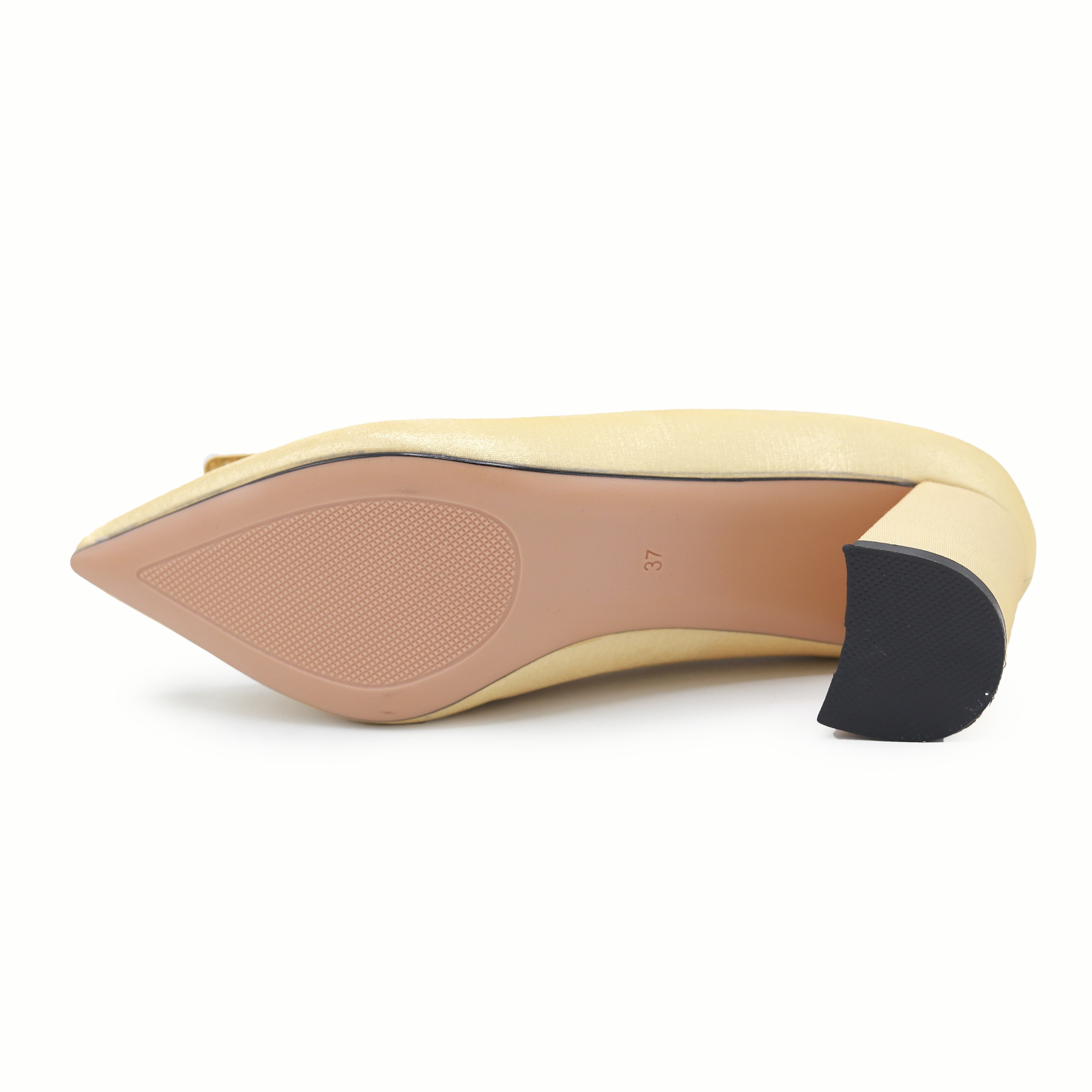 Beige Court Shoes Rhinestone Buckle - 8108182