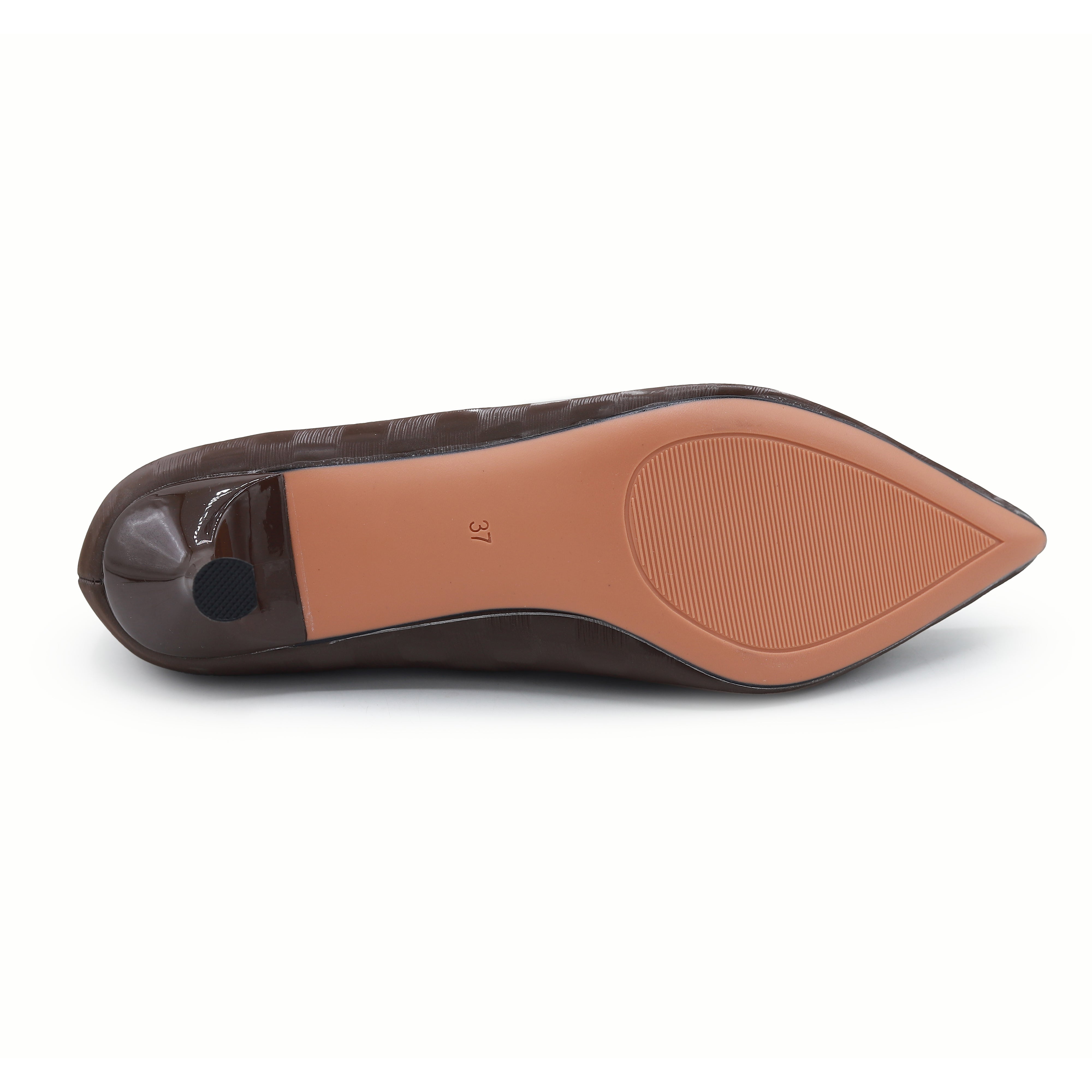 Coffee Checkered Court Shoes - 8108159