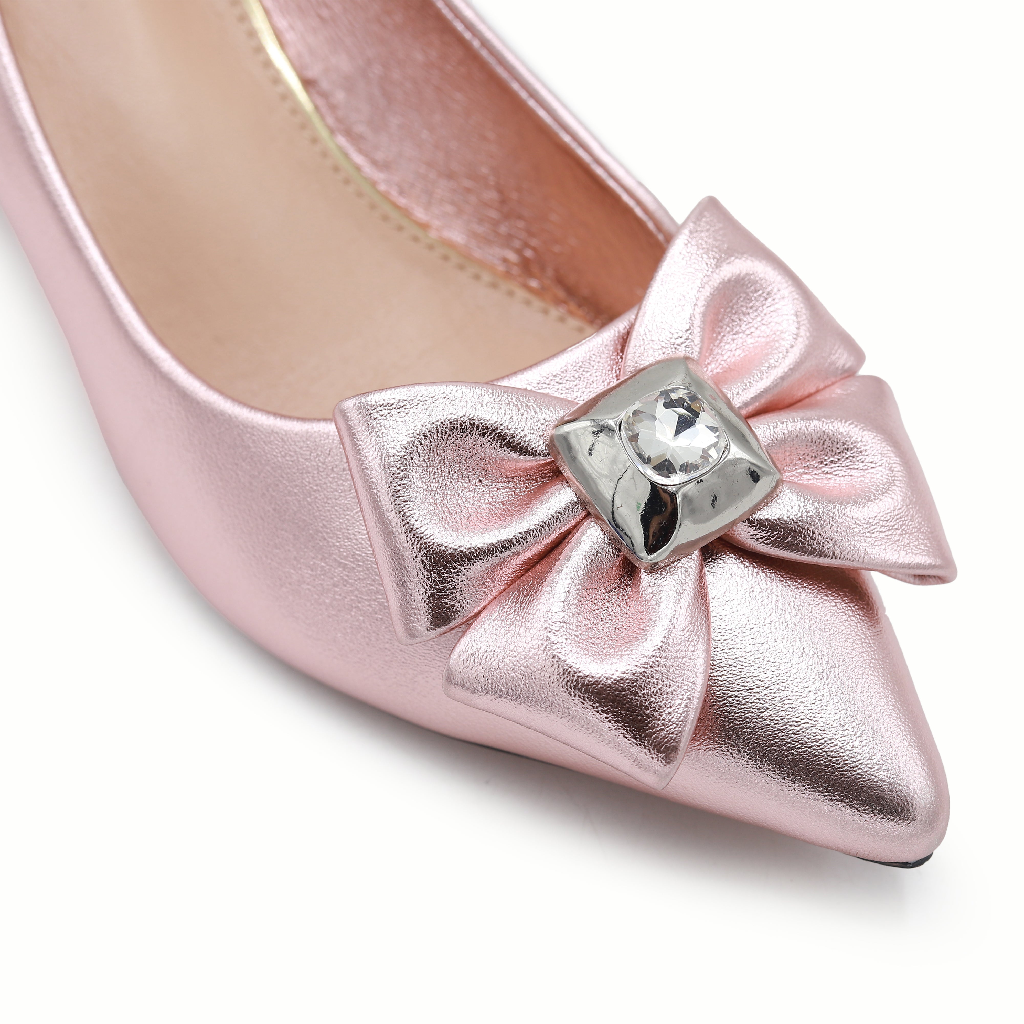 Peach Court Shoes with Bow - 8108179