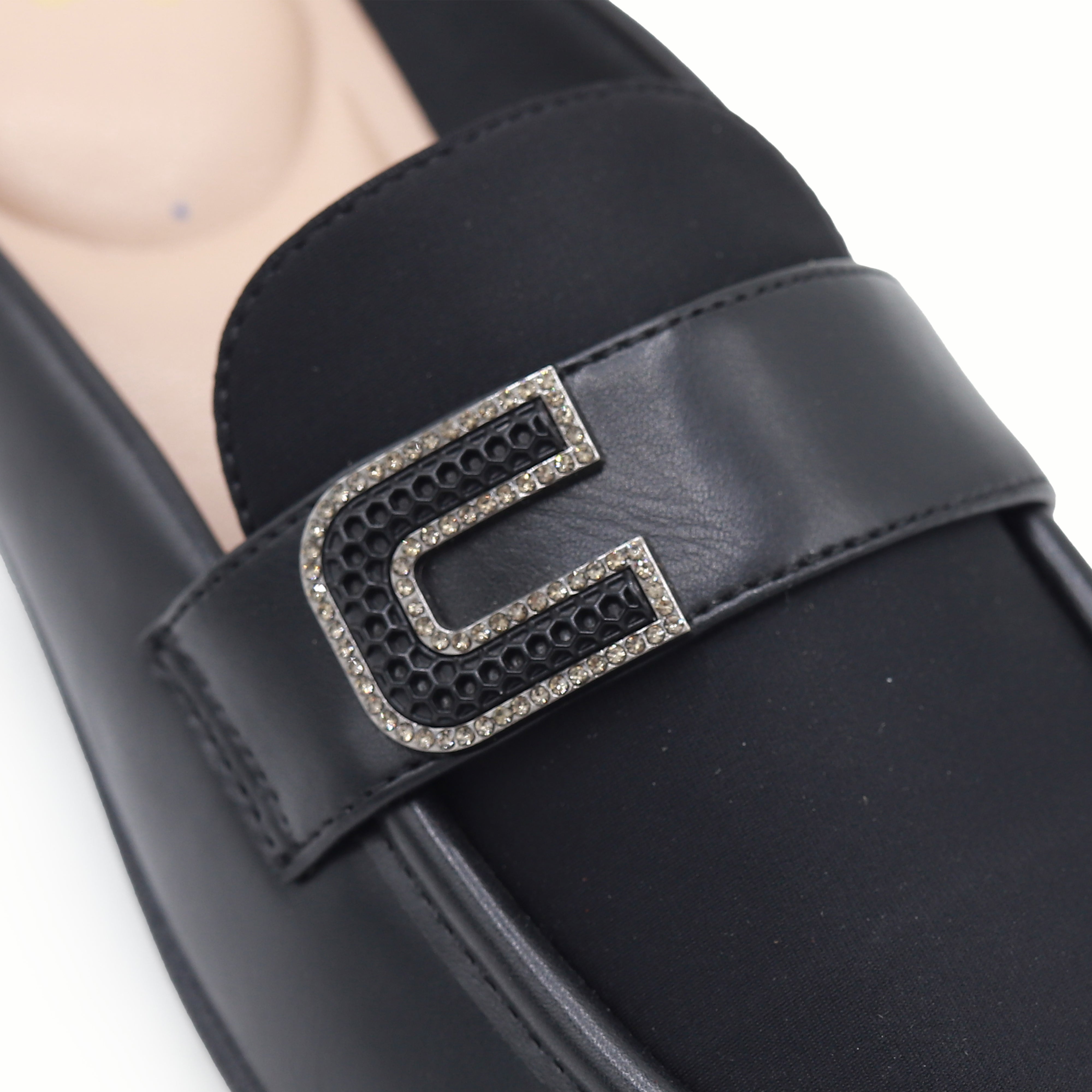 Black Sparkle Loafer Mules - 8007242