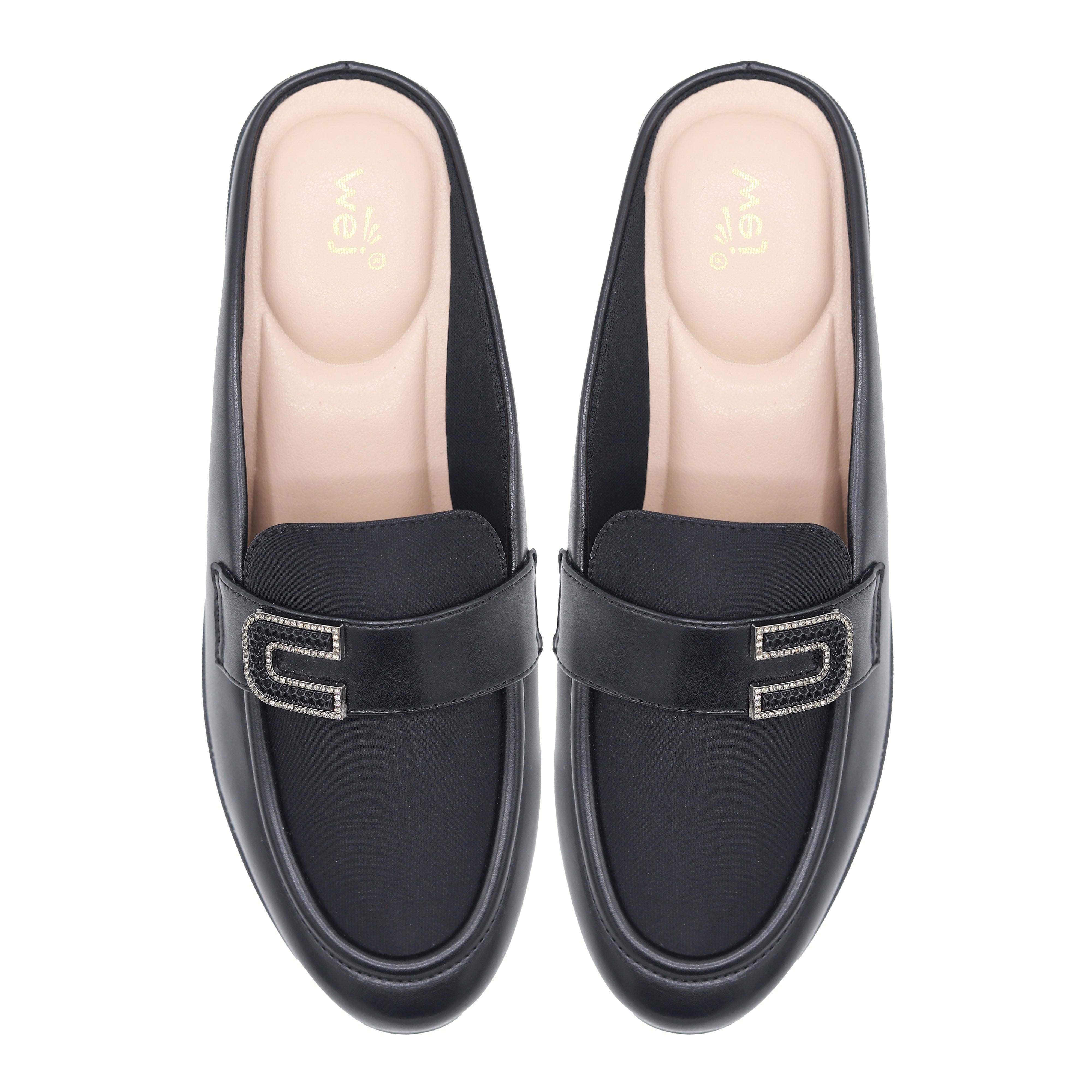 Black Sparkle Loafer Mules - 8007242