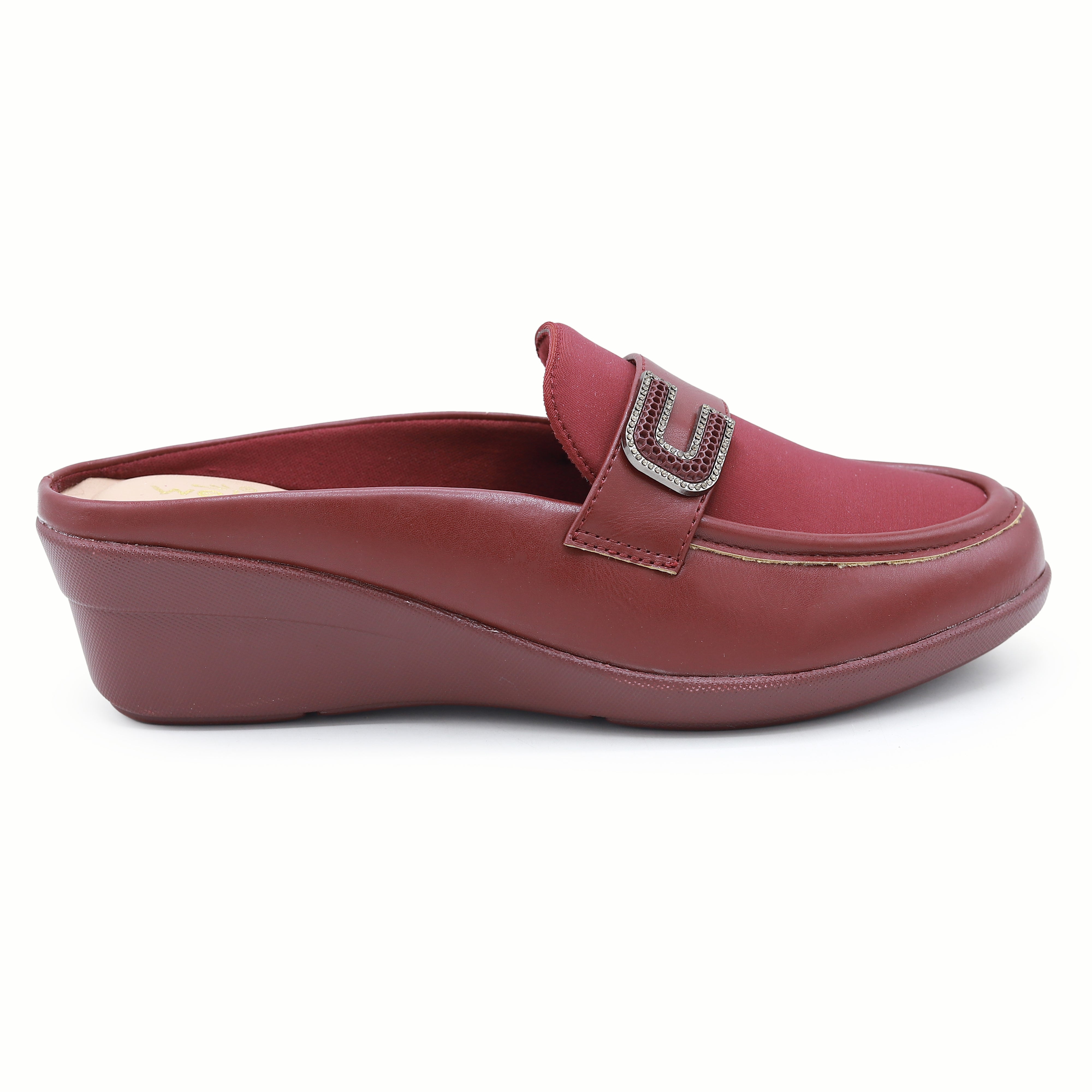 Maroon Sparkle Loafer Mules - 8007242