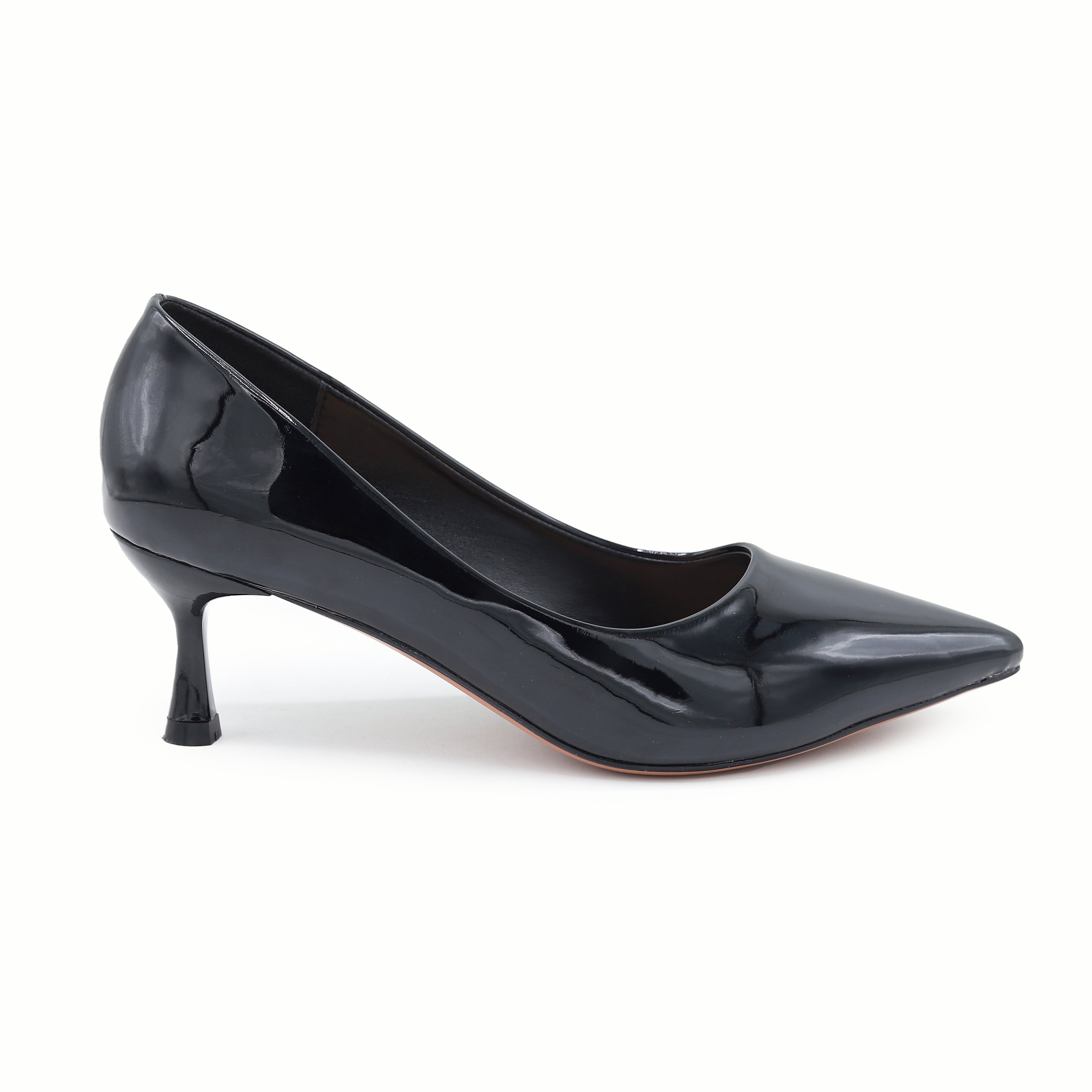 Elegant Black Kitten Heel Court Shoes - 8108162