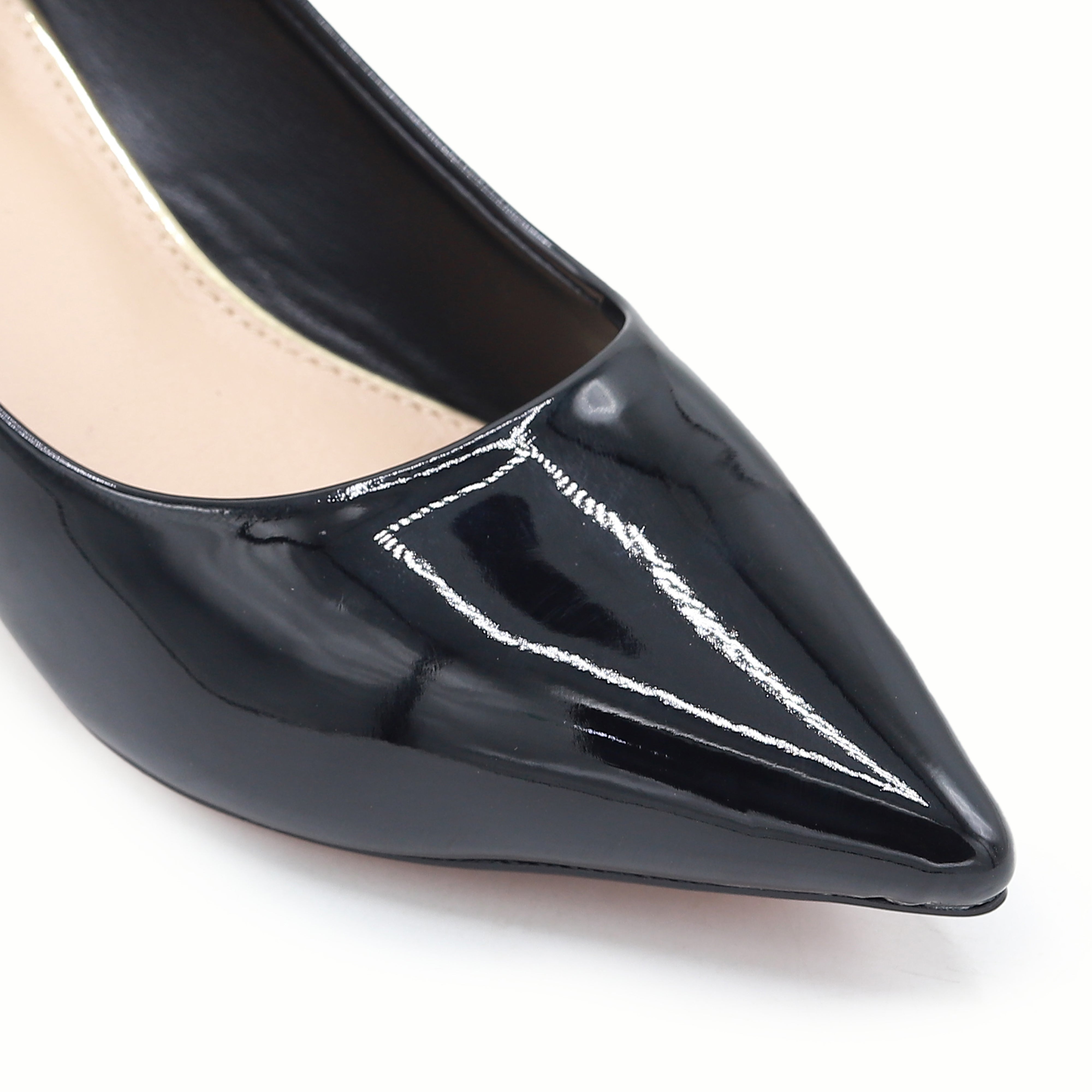 Elegant Black Kitten Heel Court Shoes - 8108162