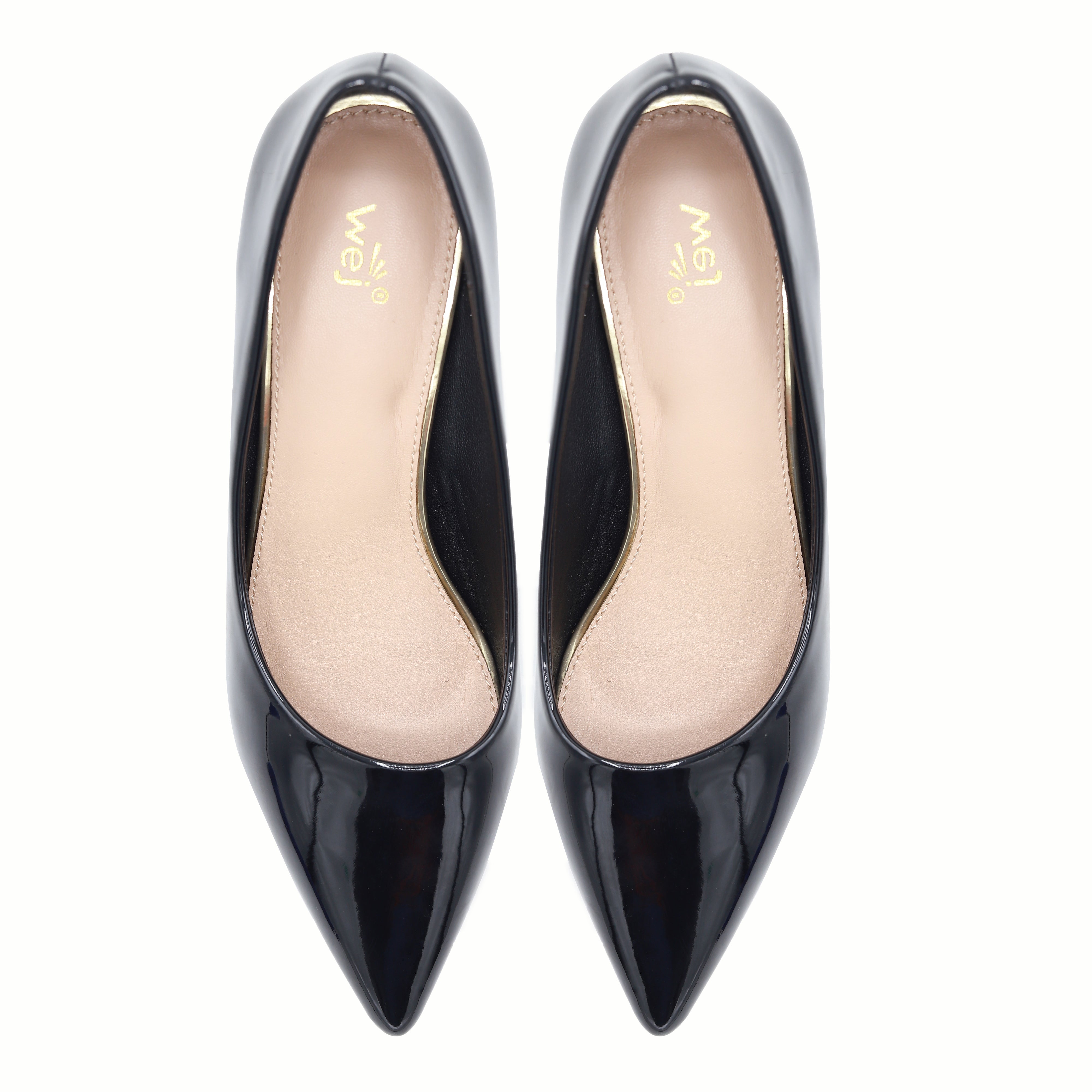 Elegant Black Kitten Heel Court Shoes - 8108162