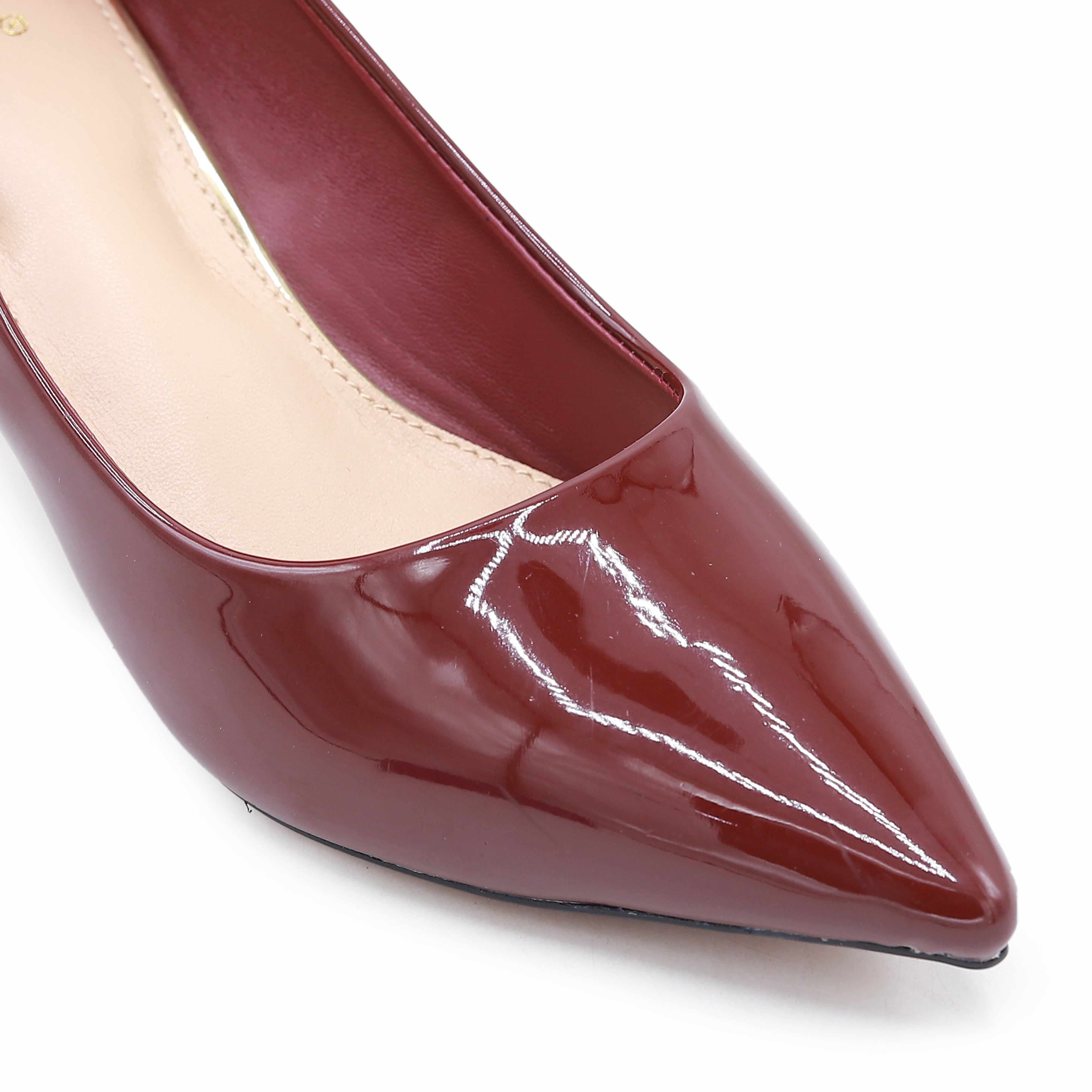 Maroon Kitten Heel Pumps - 8108162
