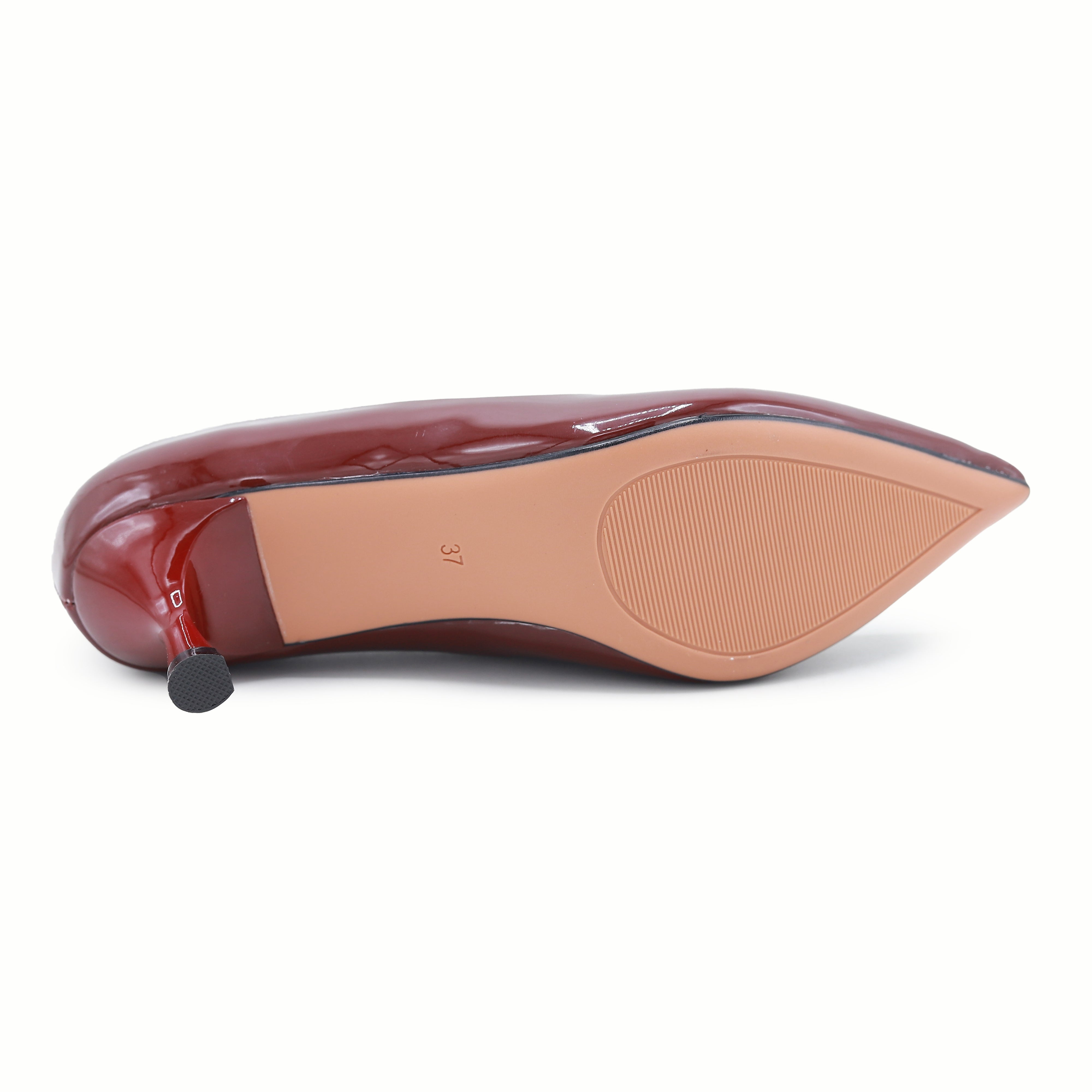 Maroon Kitten Heel Pumps - 8108162