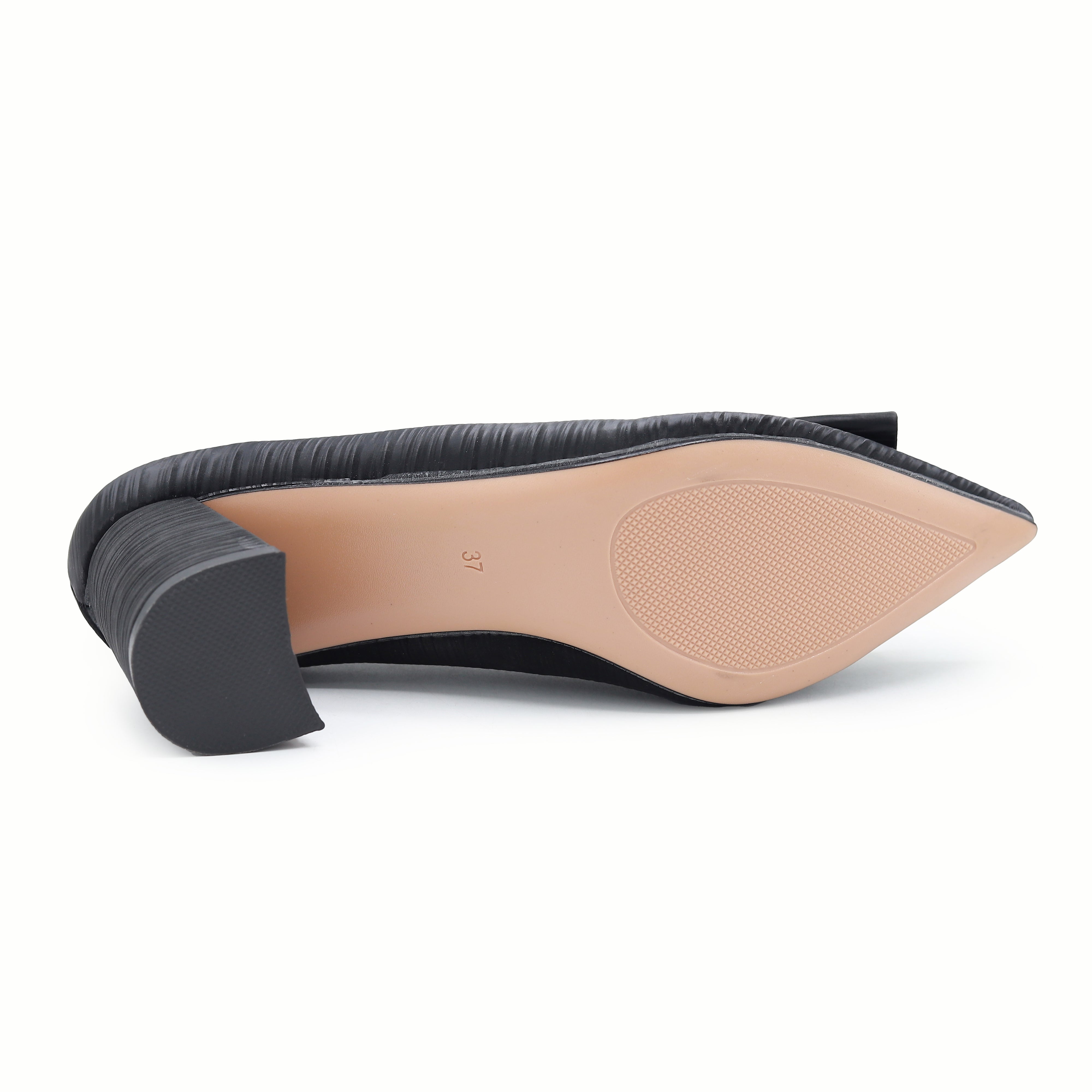Black Court Shoes with Gold Buckle - 8108181
