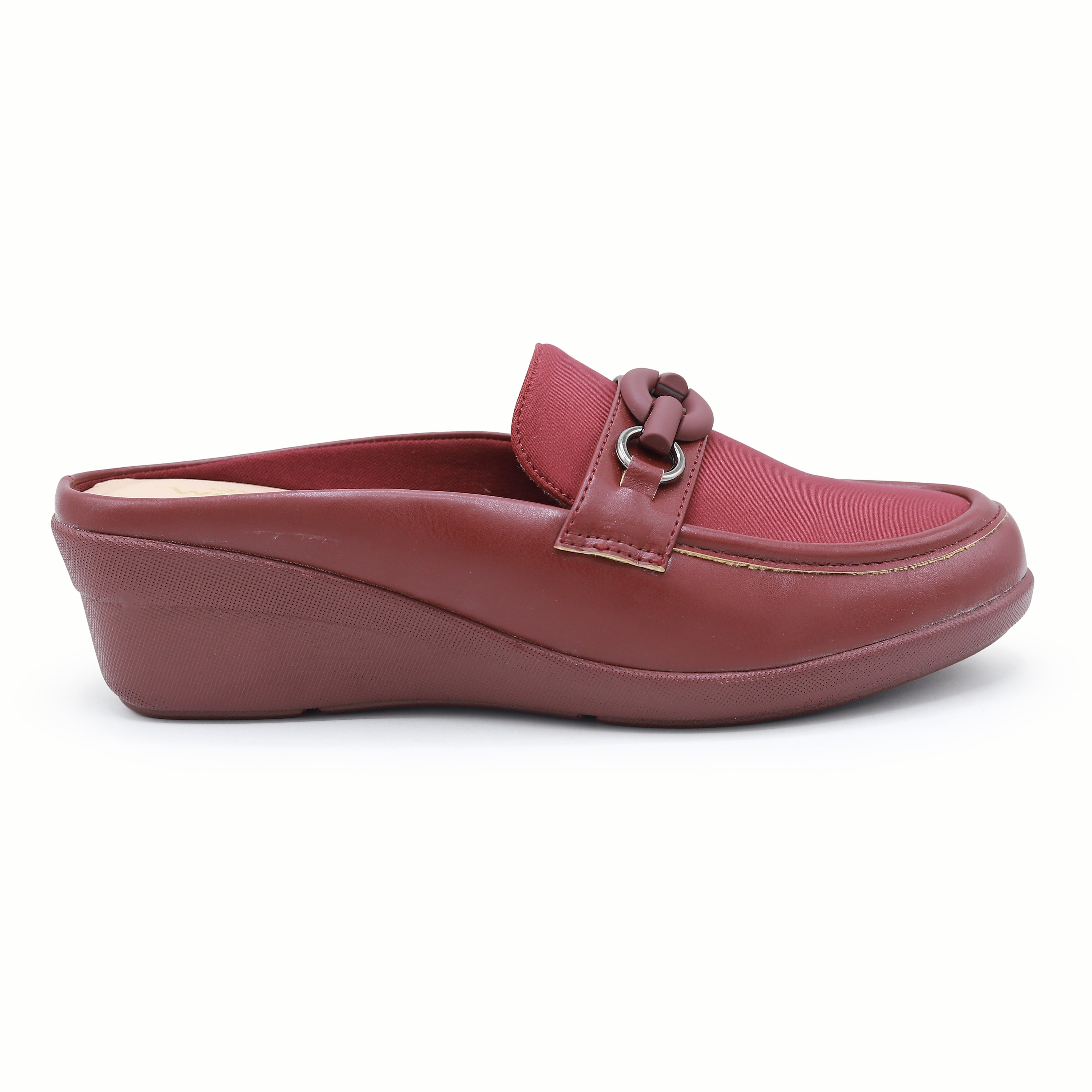 Maroon Chain Loafer Mules - 8007238