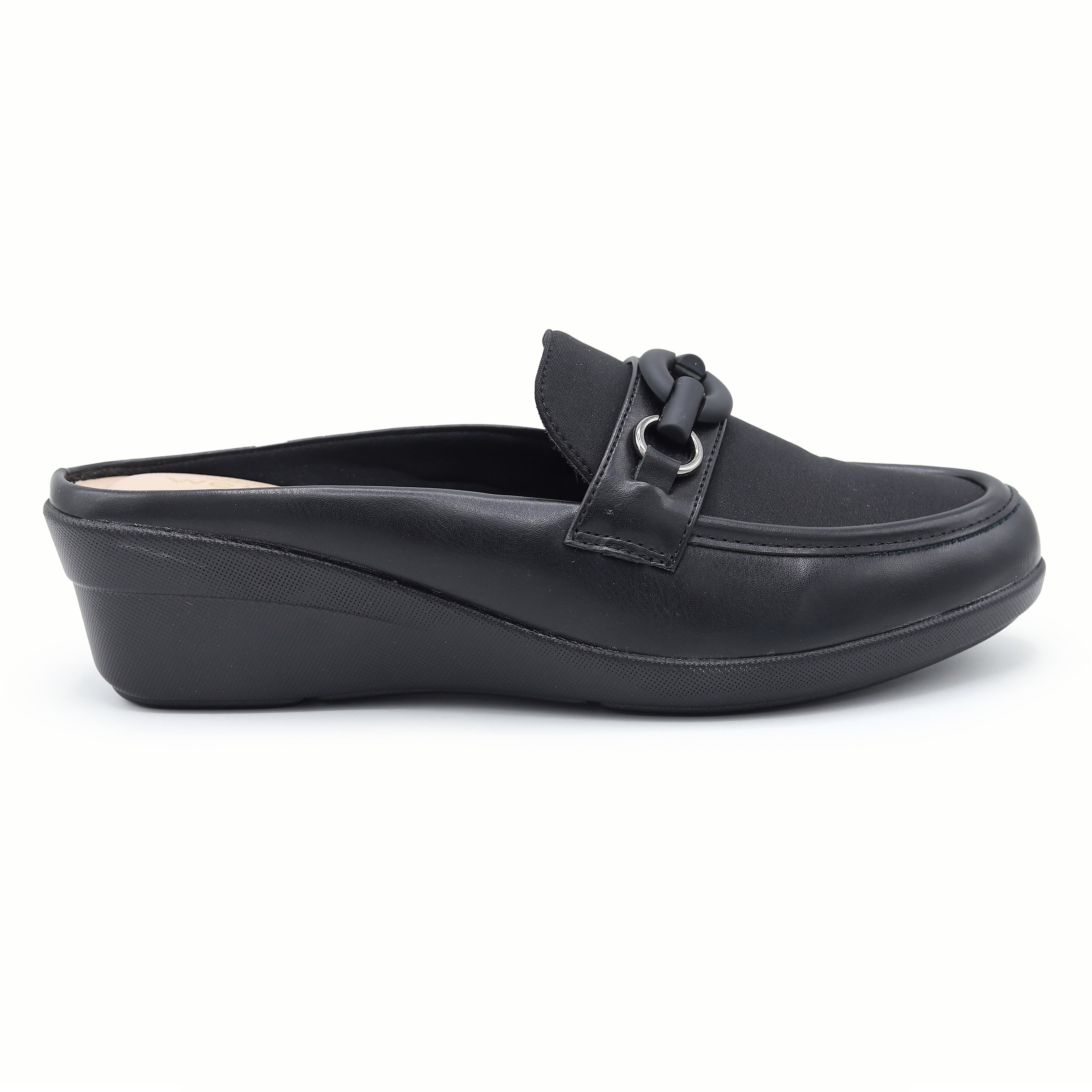 Black Chain Loafer Mules - 8007238