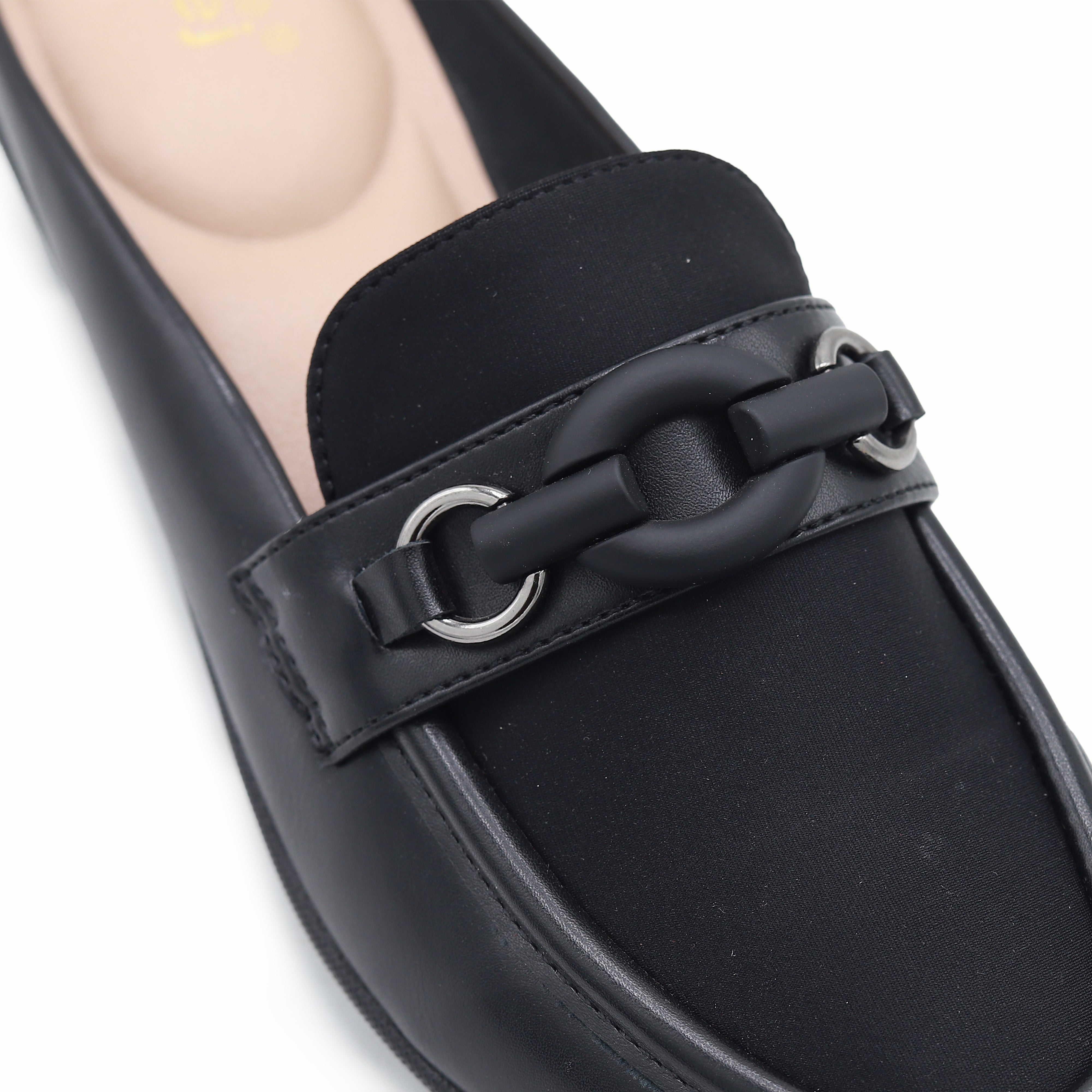 Black Chain Loafer Mules - 8007238