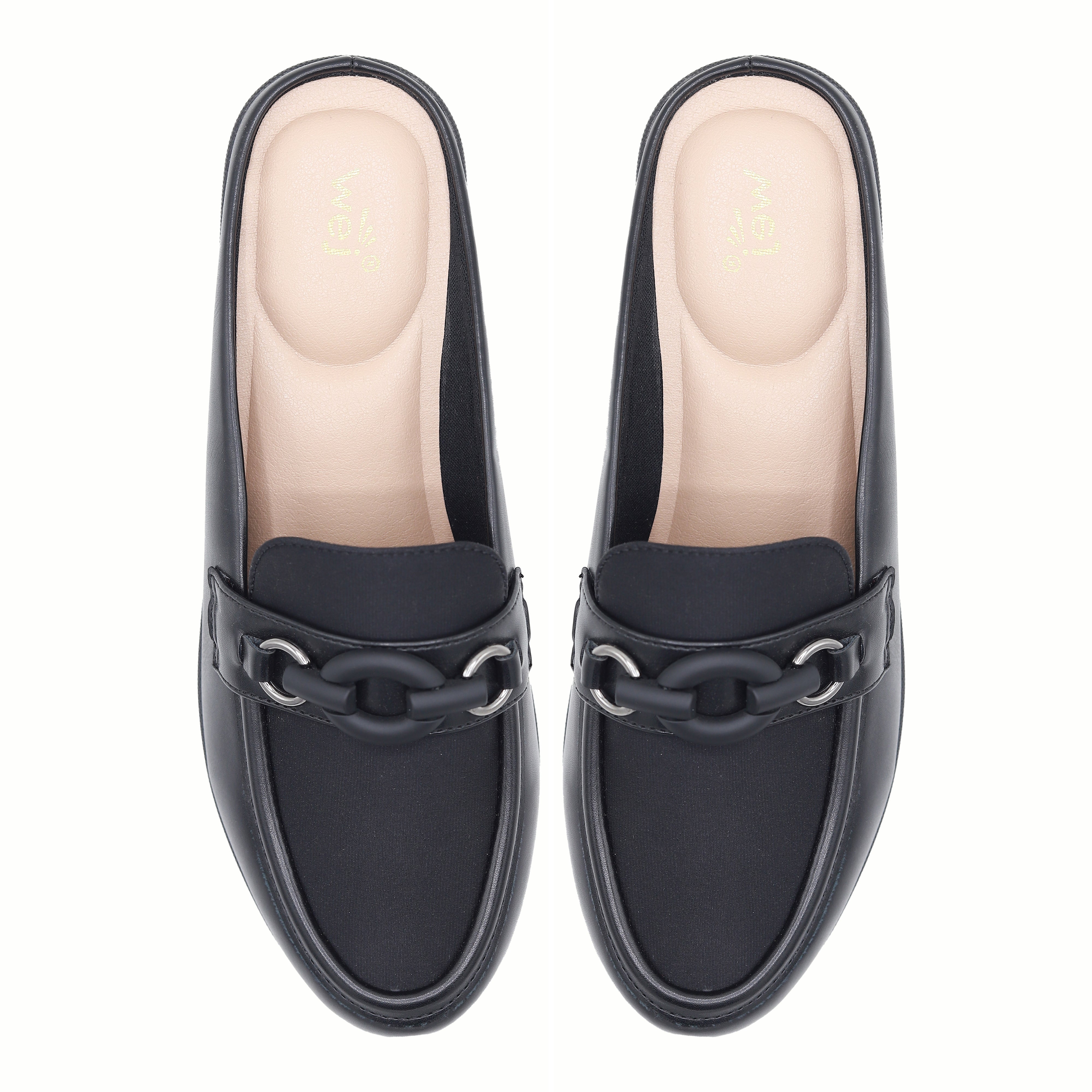 Black Chain Loafer Mules - 8007238