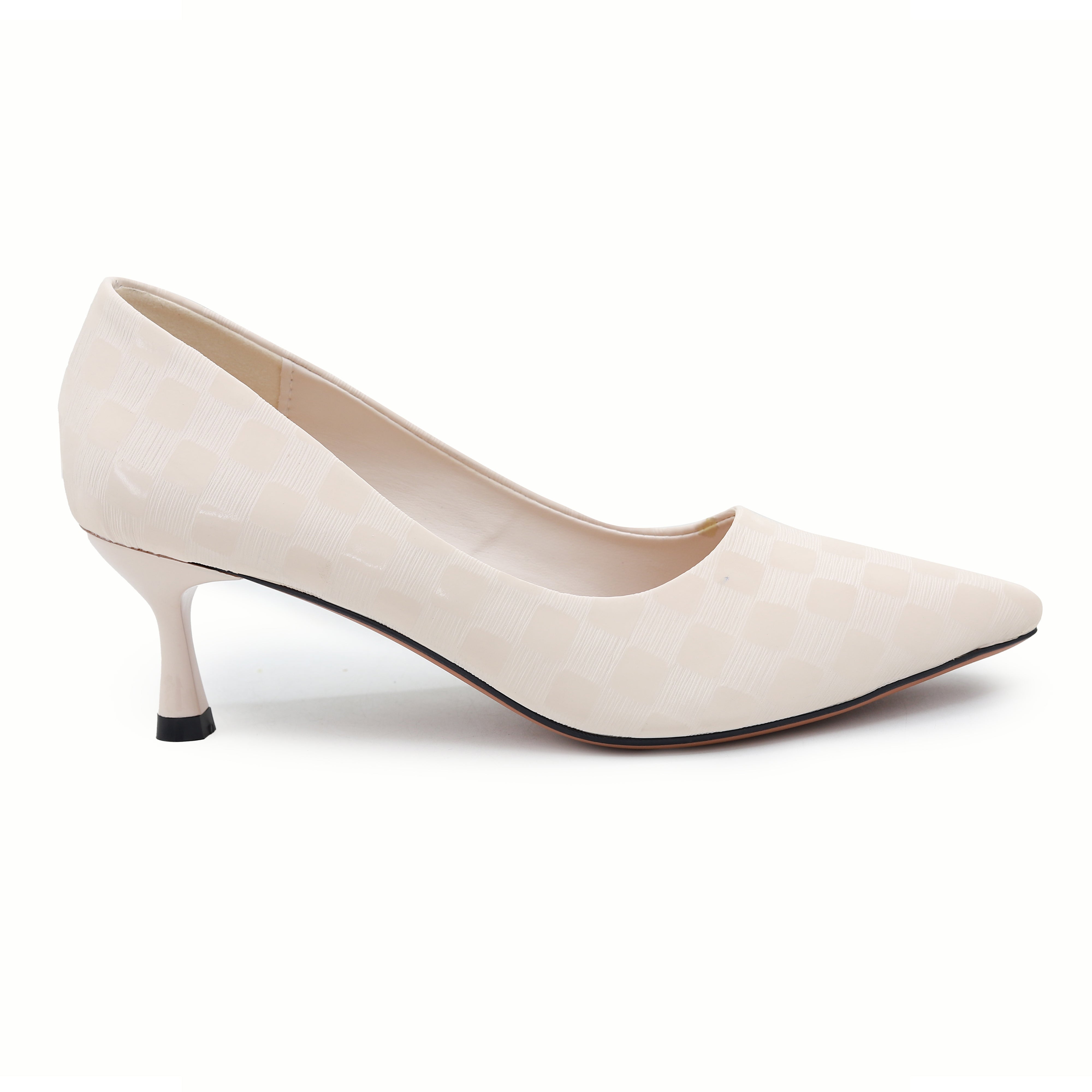 Beige Checkered Court Shoes - 8108159