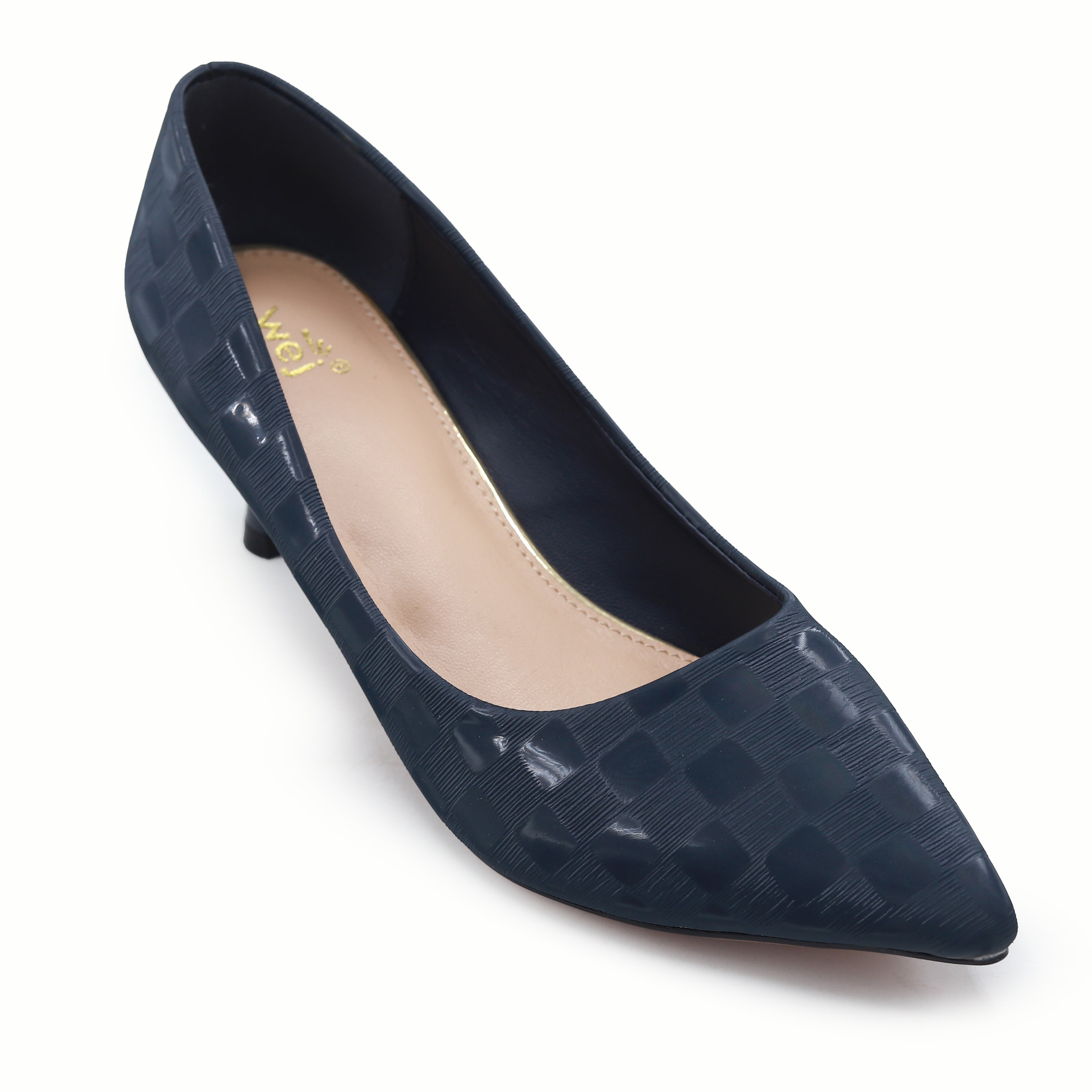 Navy Checkered Court Shoes - 8108159