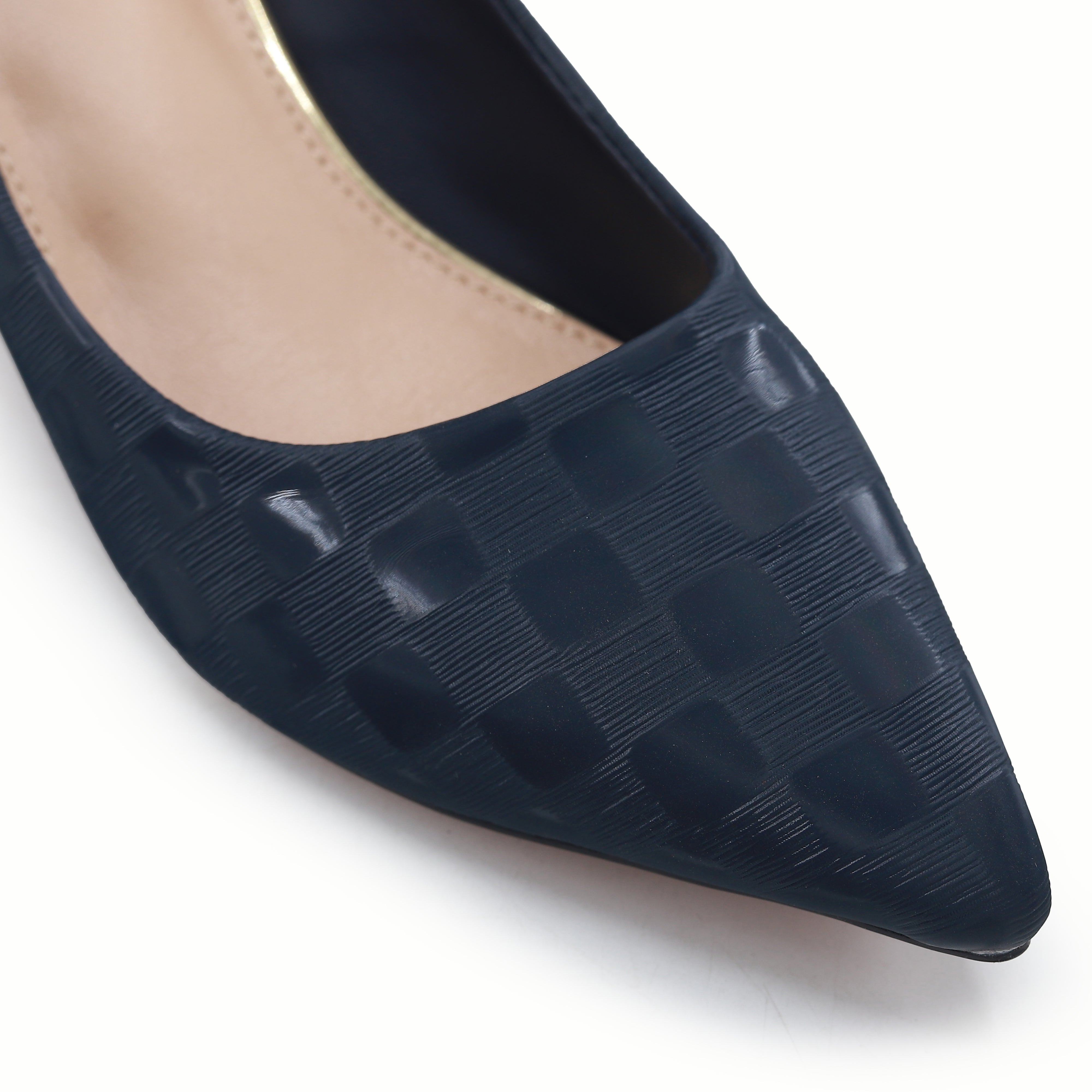 Navy Checkered Court Shoes - 8108159
