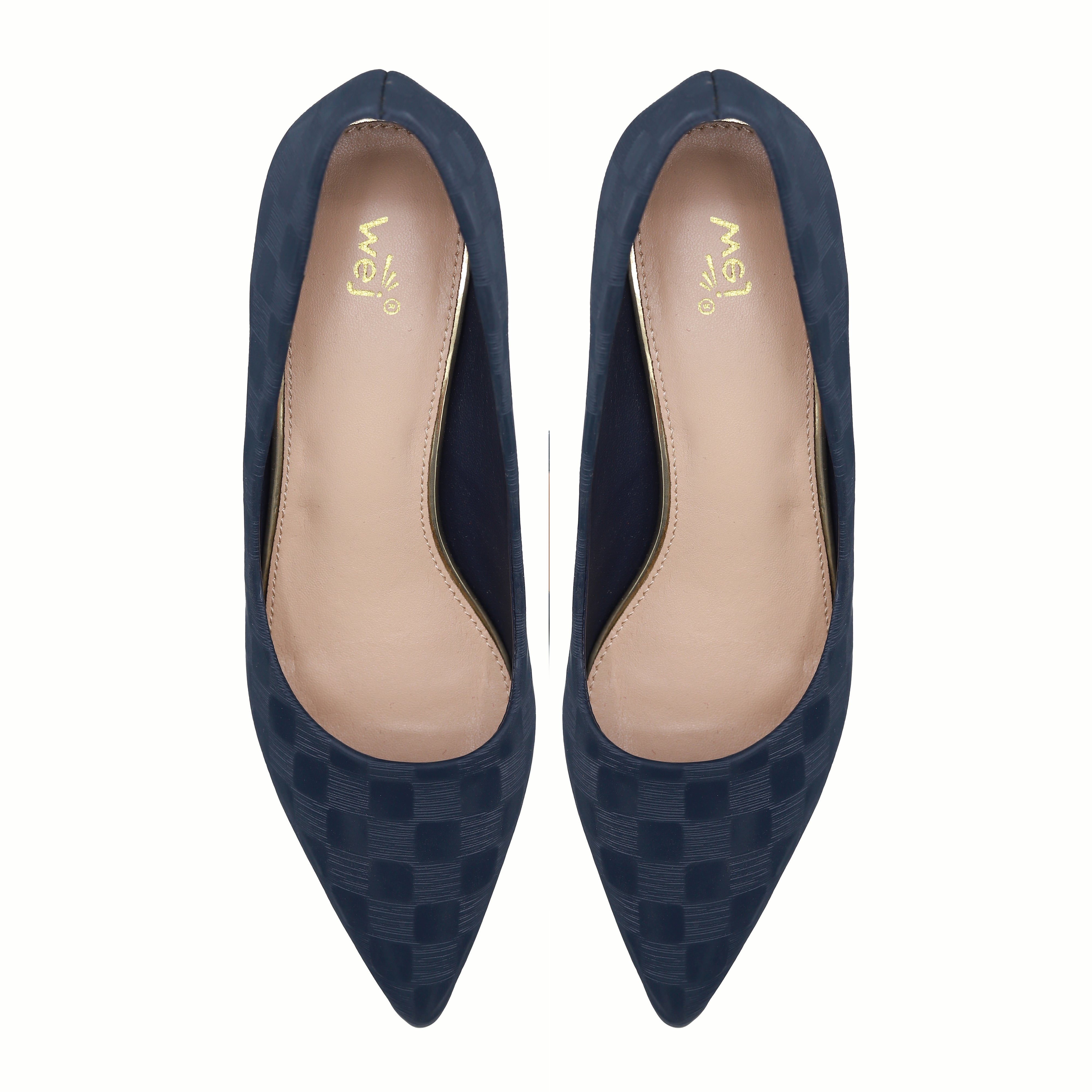 Navy Checkered Court Shoes - 8108159