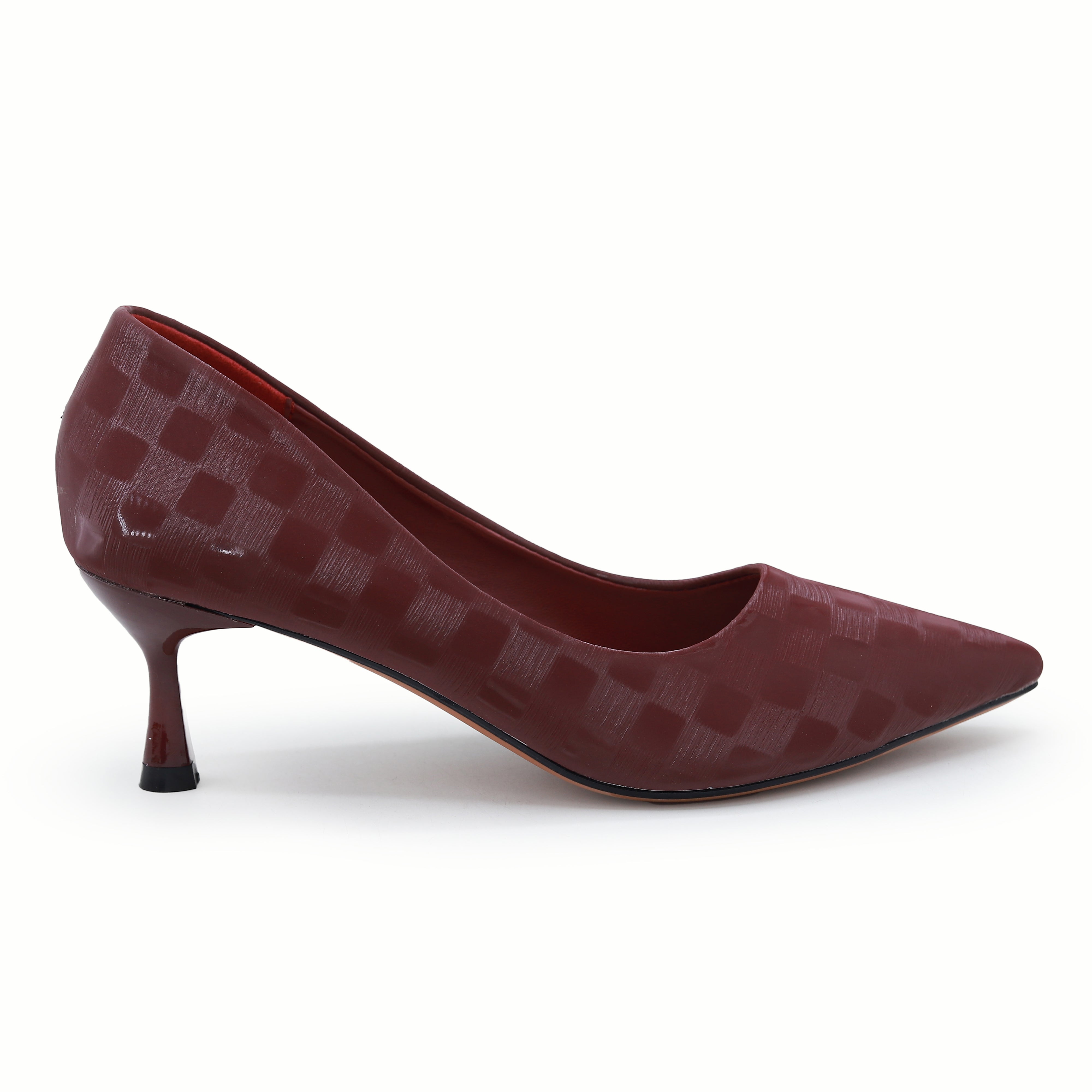 Maroon Checkered Court Shoes - 8108159