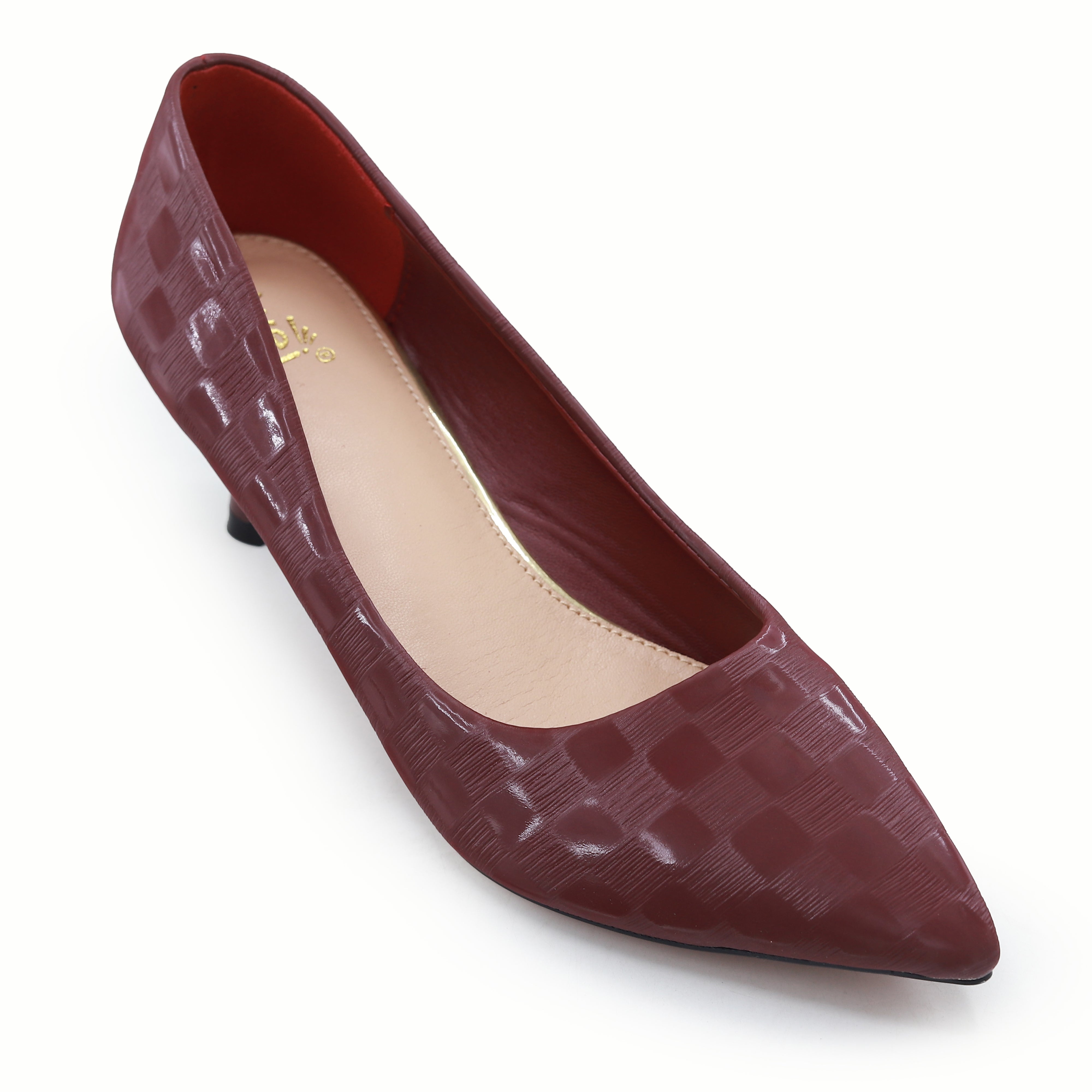 Maroon Checkered Court Shoes - 8108159