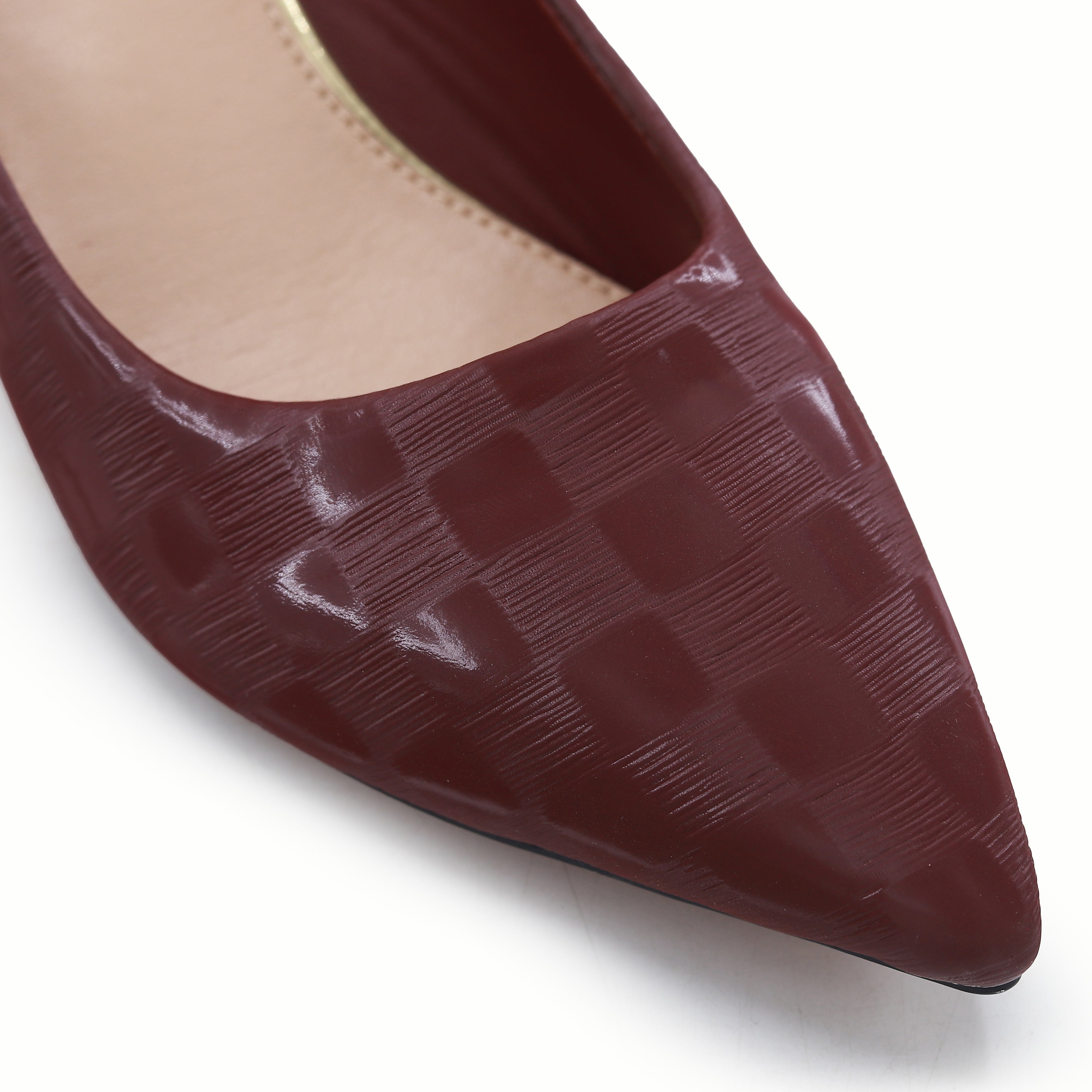 Maroon Checkered Court Shoes - 8108159