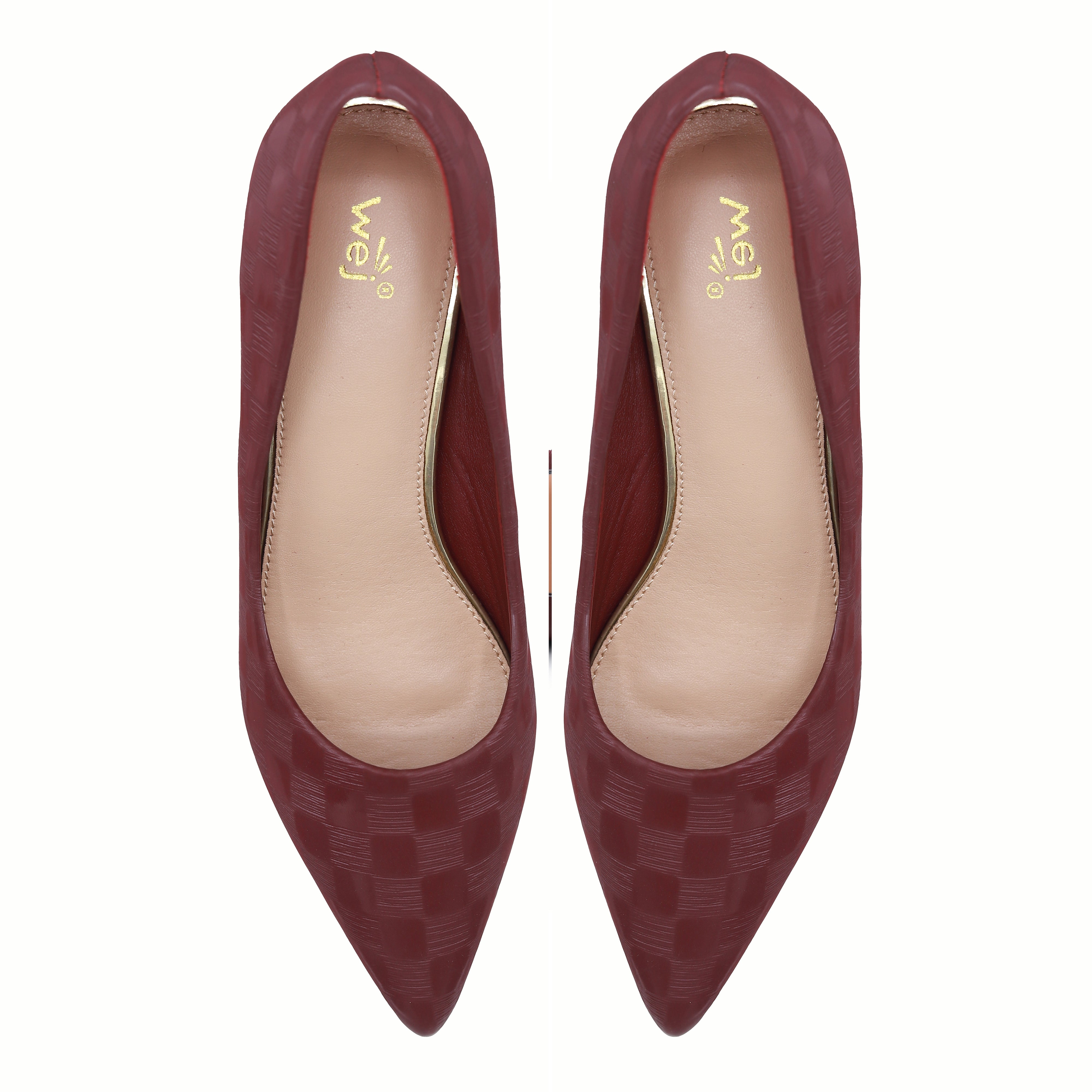 Maroon Checkered Court Shoes - 8108159