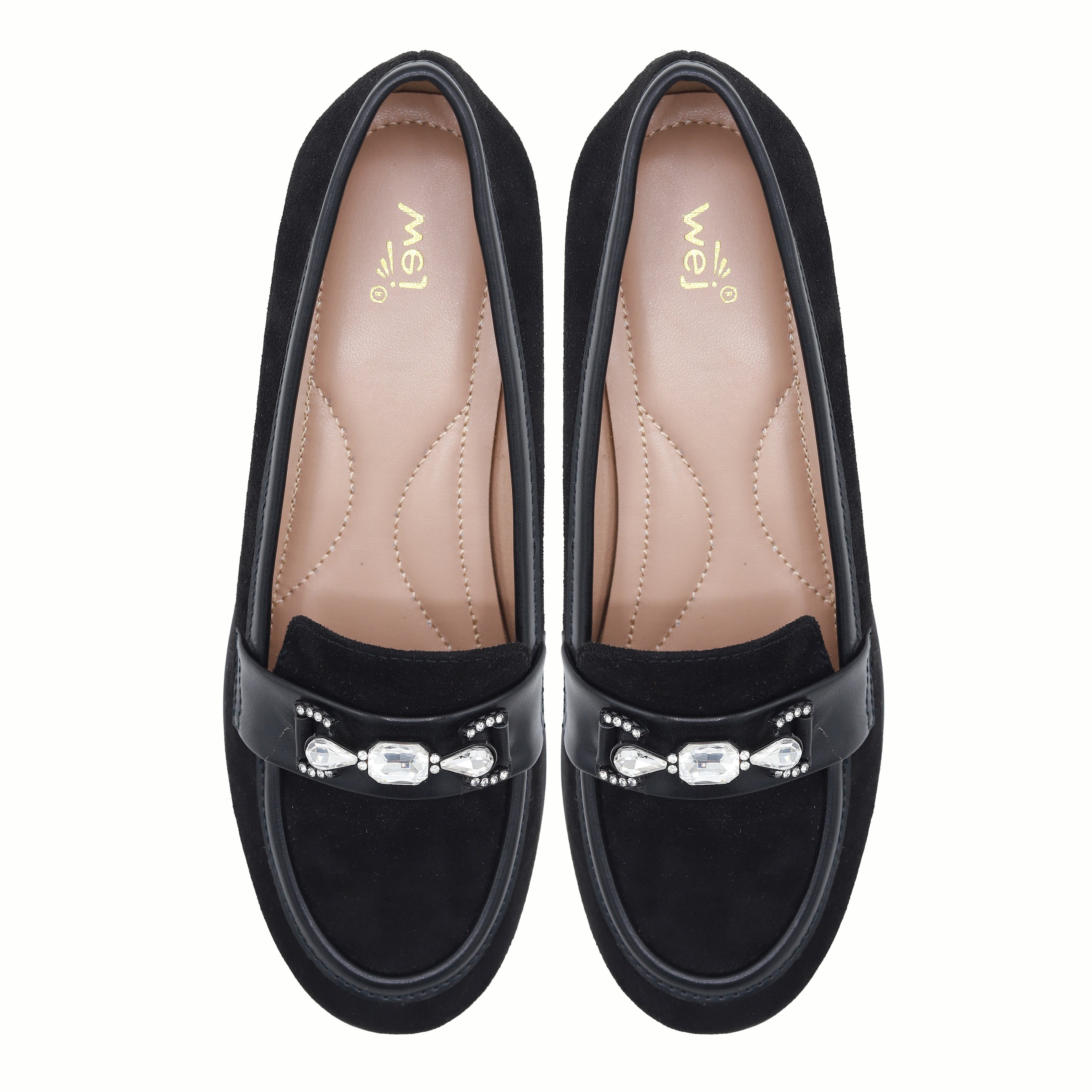Black Suede Wedge Loafers For Women 8004383
