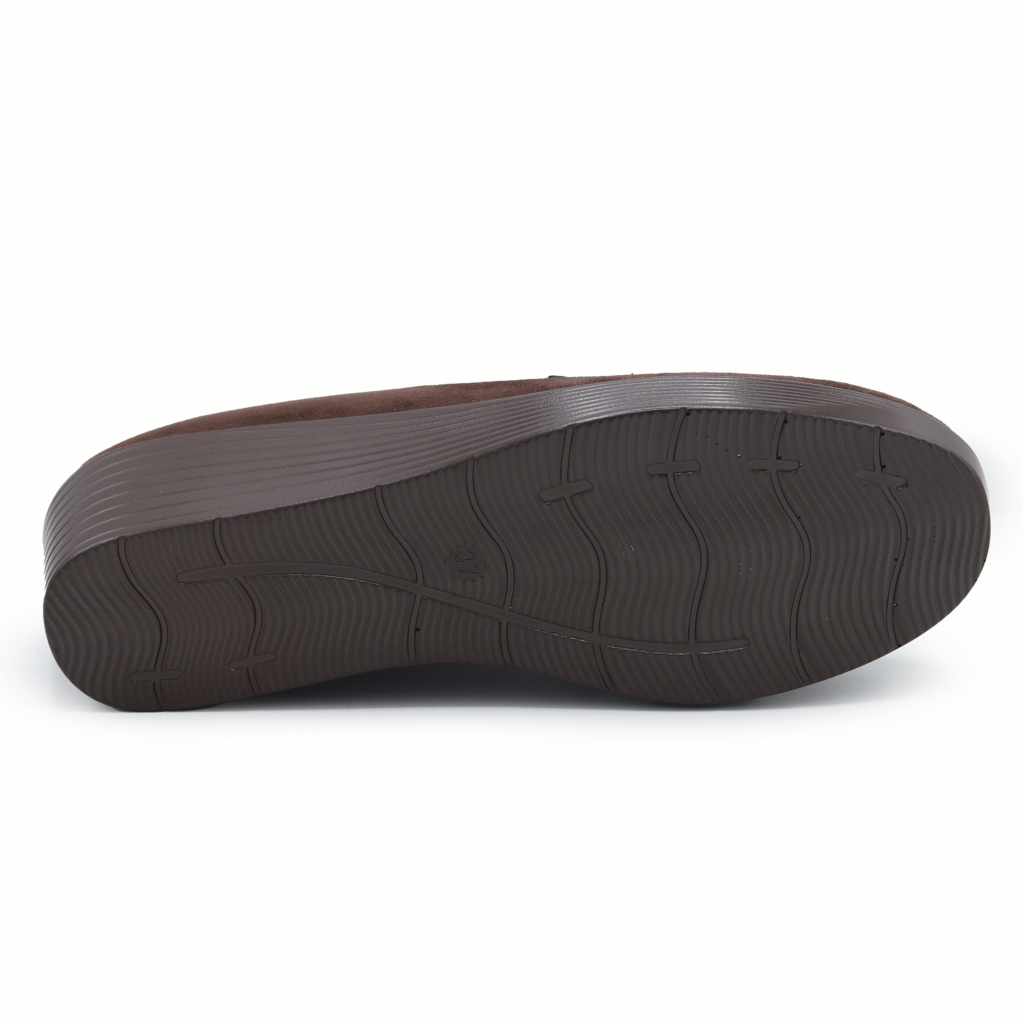 Coffee Wedge Loafers For Women 8004383