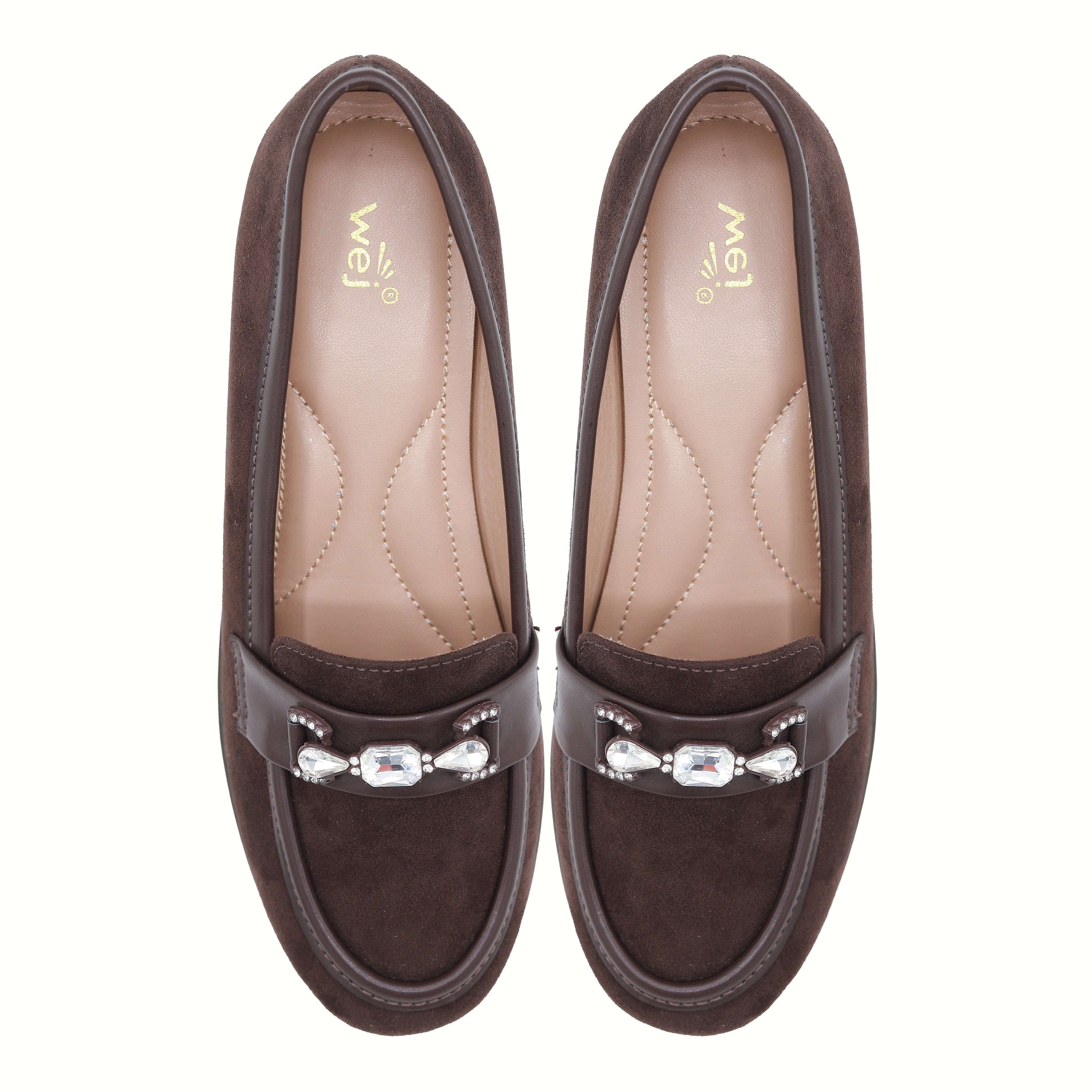 Coffee Wedge Loafers For Women 8004383