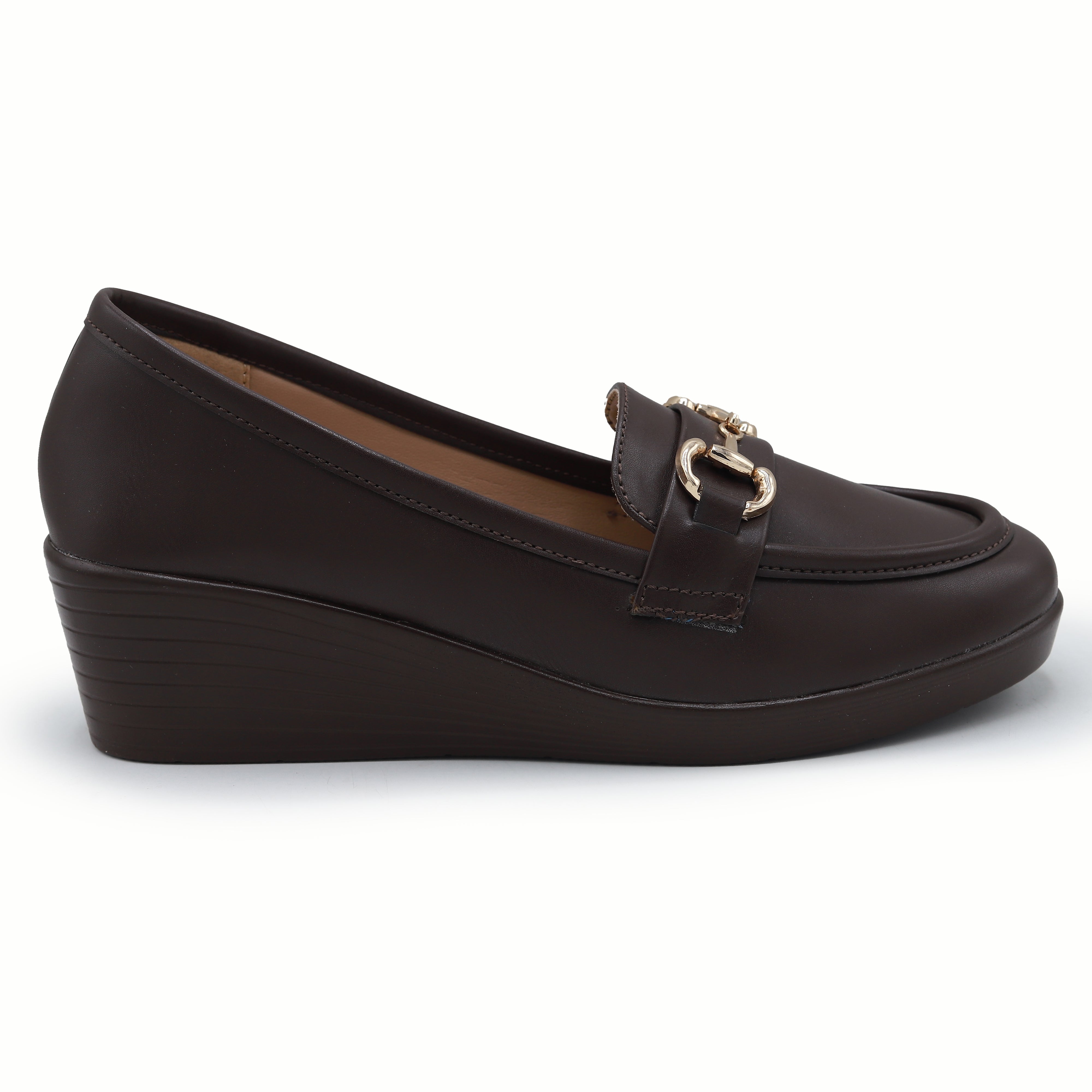 Coffee Women's Wedge Loafers 8004421