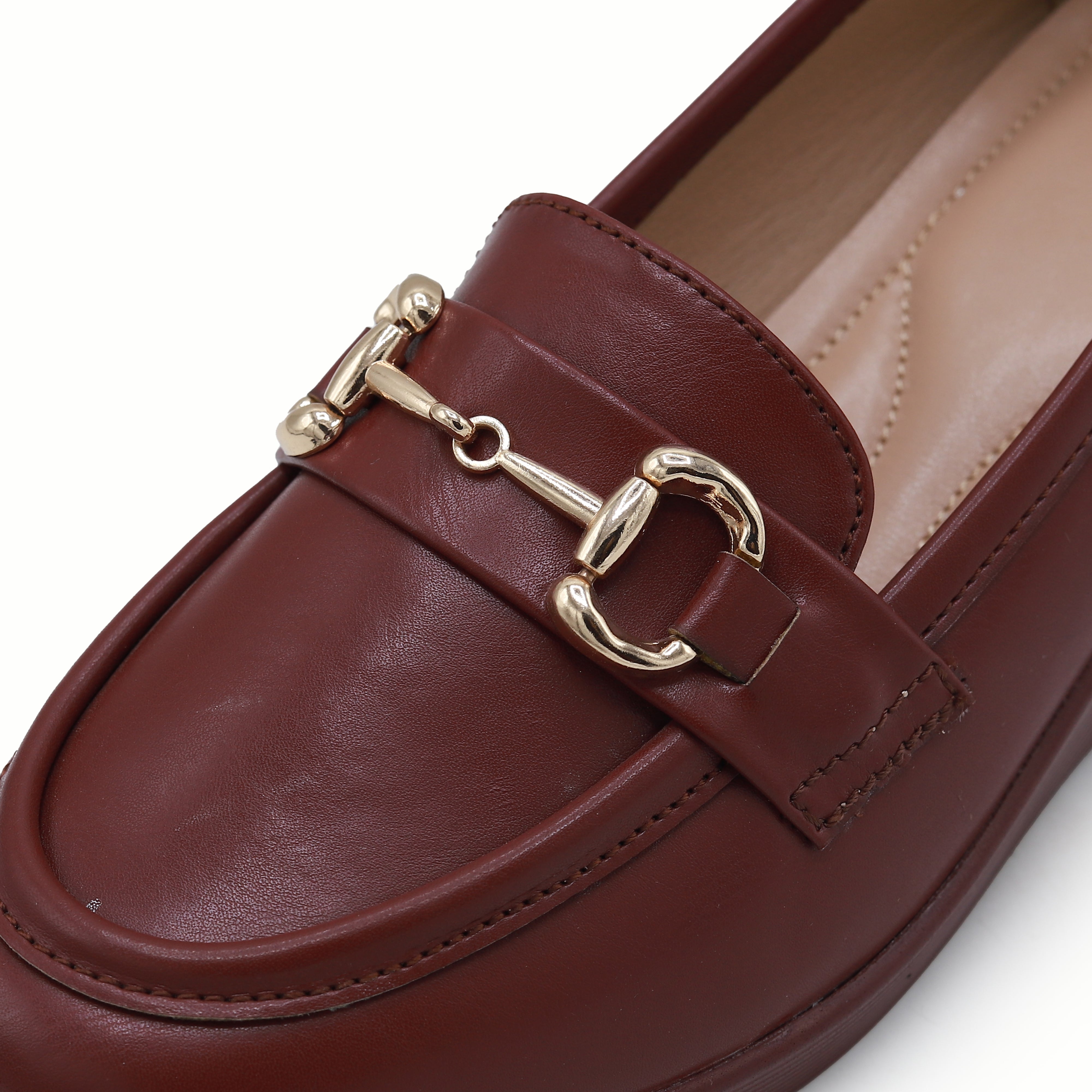 Maroon Women's Wedge Loafers  8004421