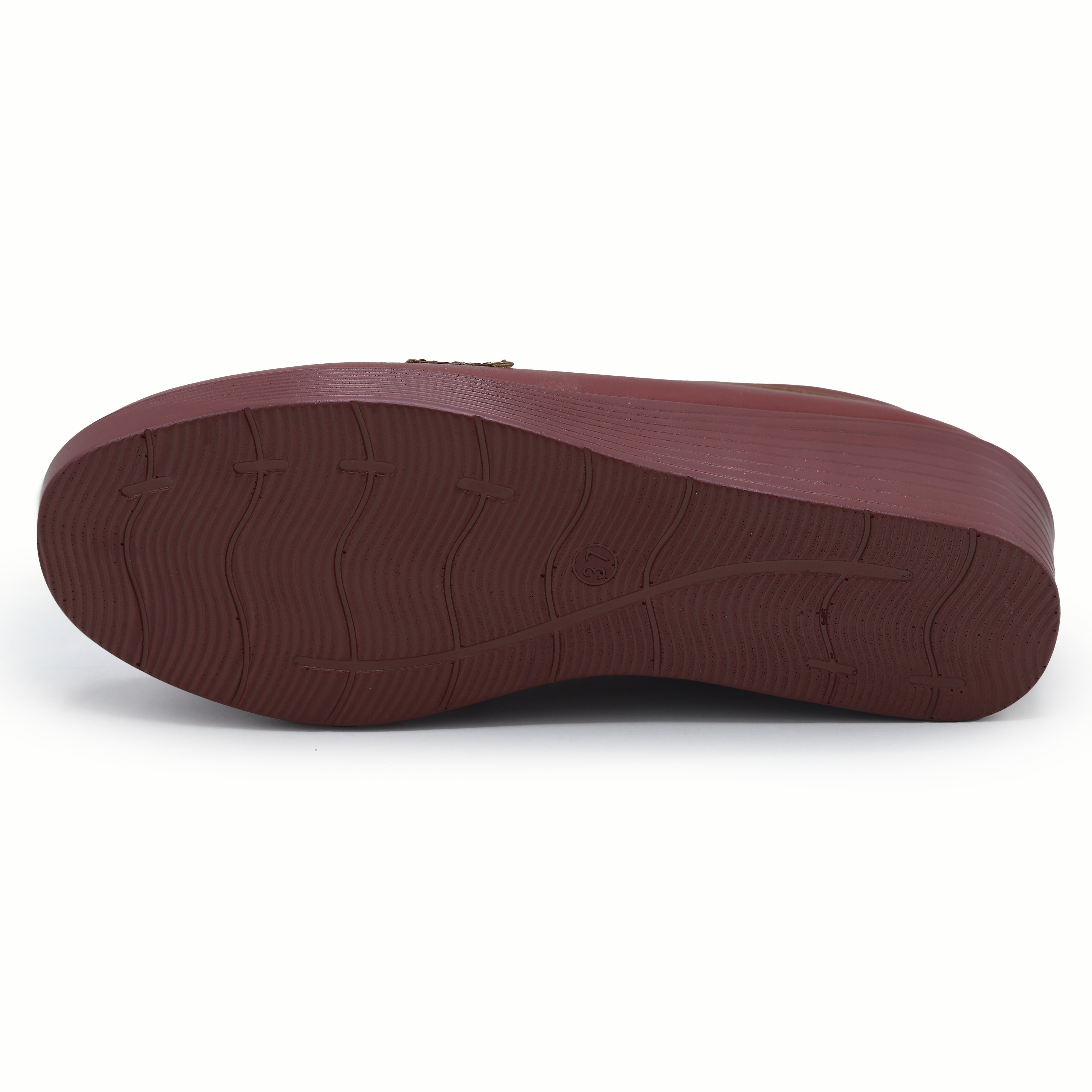 Maroon Women's Wedge Loafers  8004421