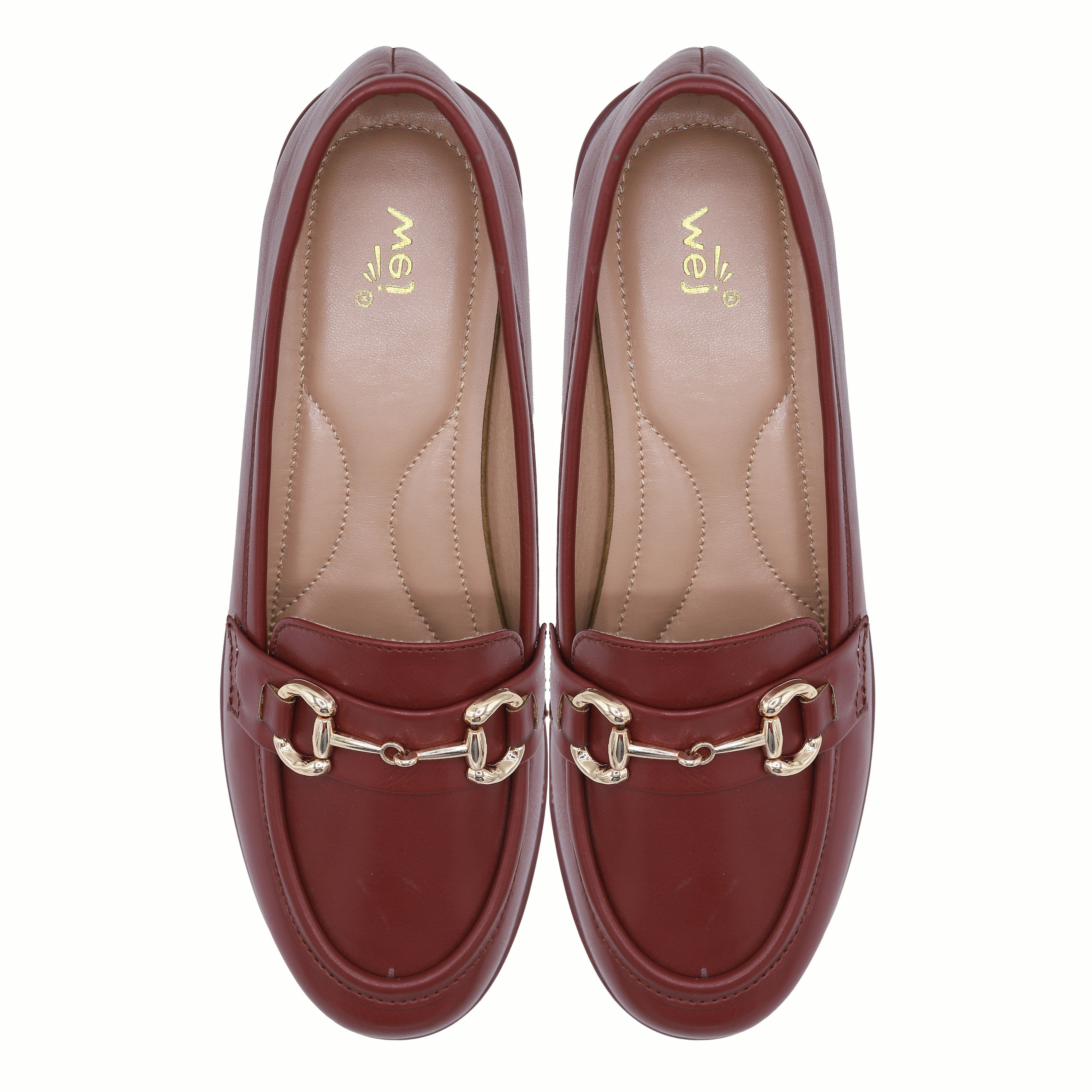 Maroon Women's Wedge Loafers  8004421