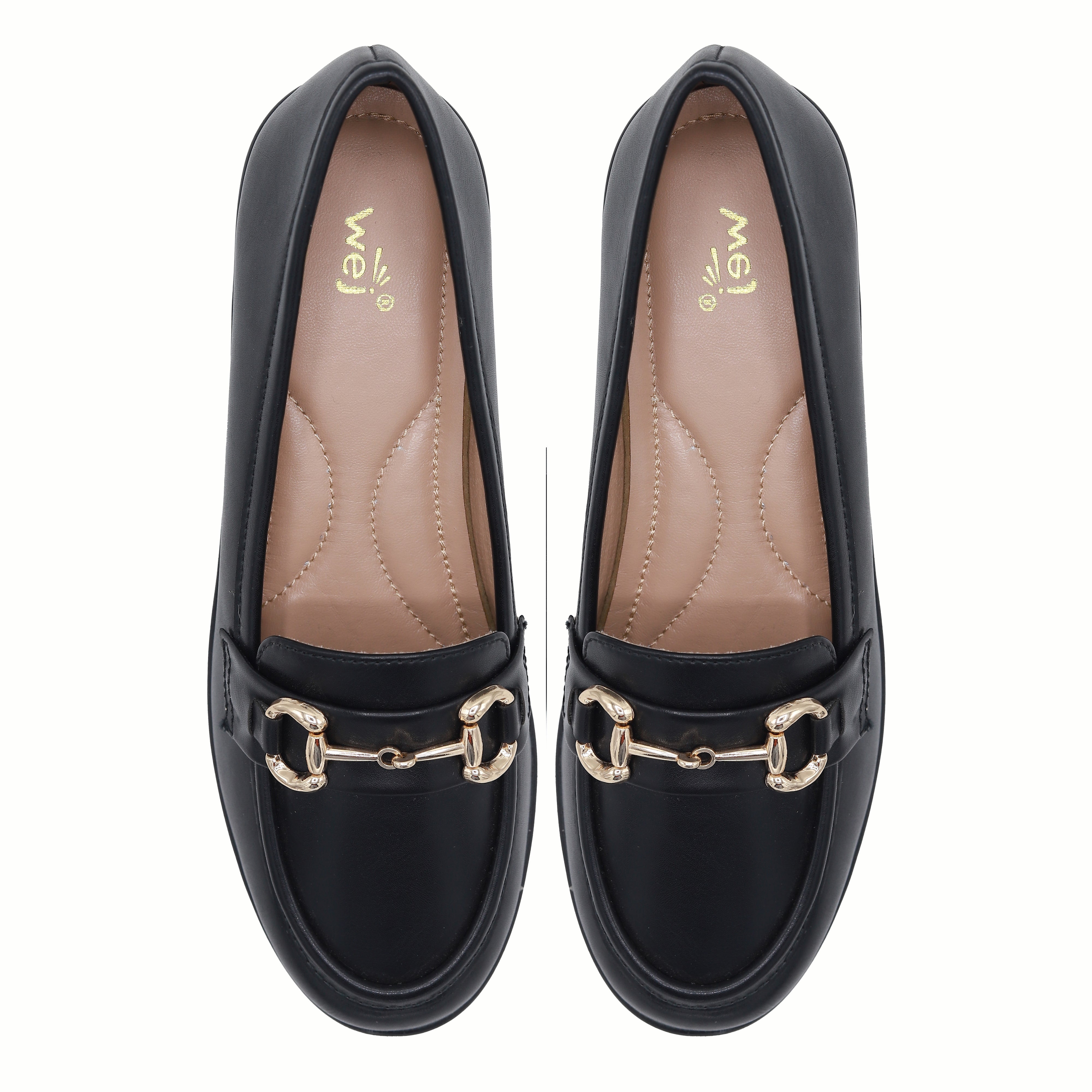 Black Women's Wedge Loafers  8004421