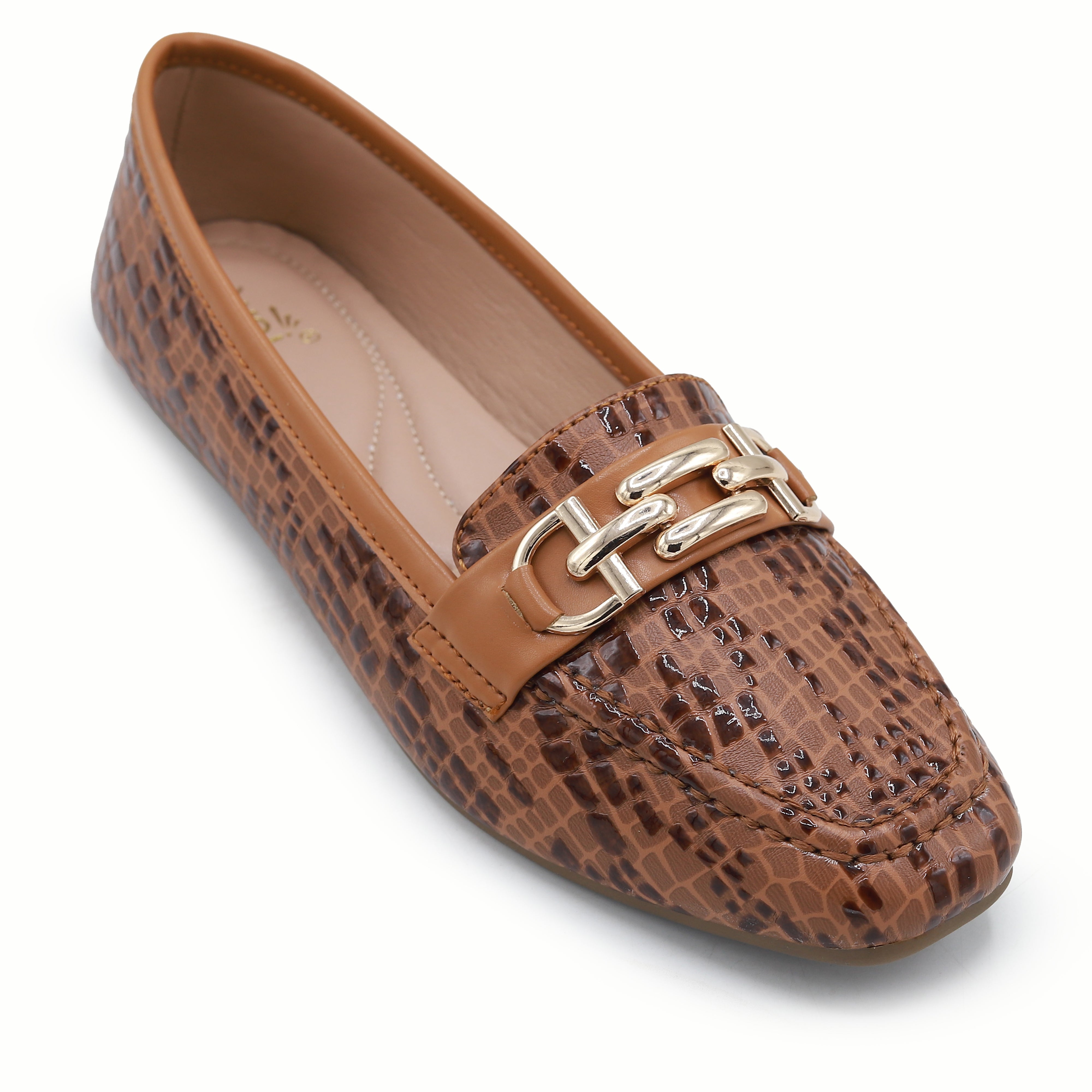 Tan Loafer Flats Women's  Shoes 8004416