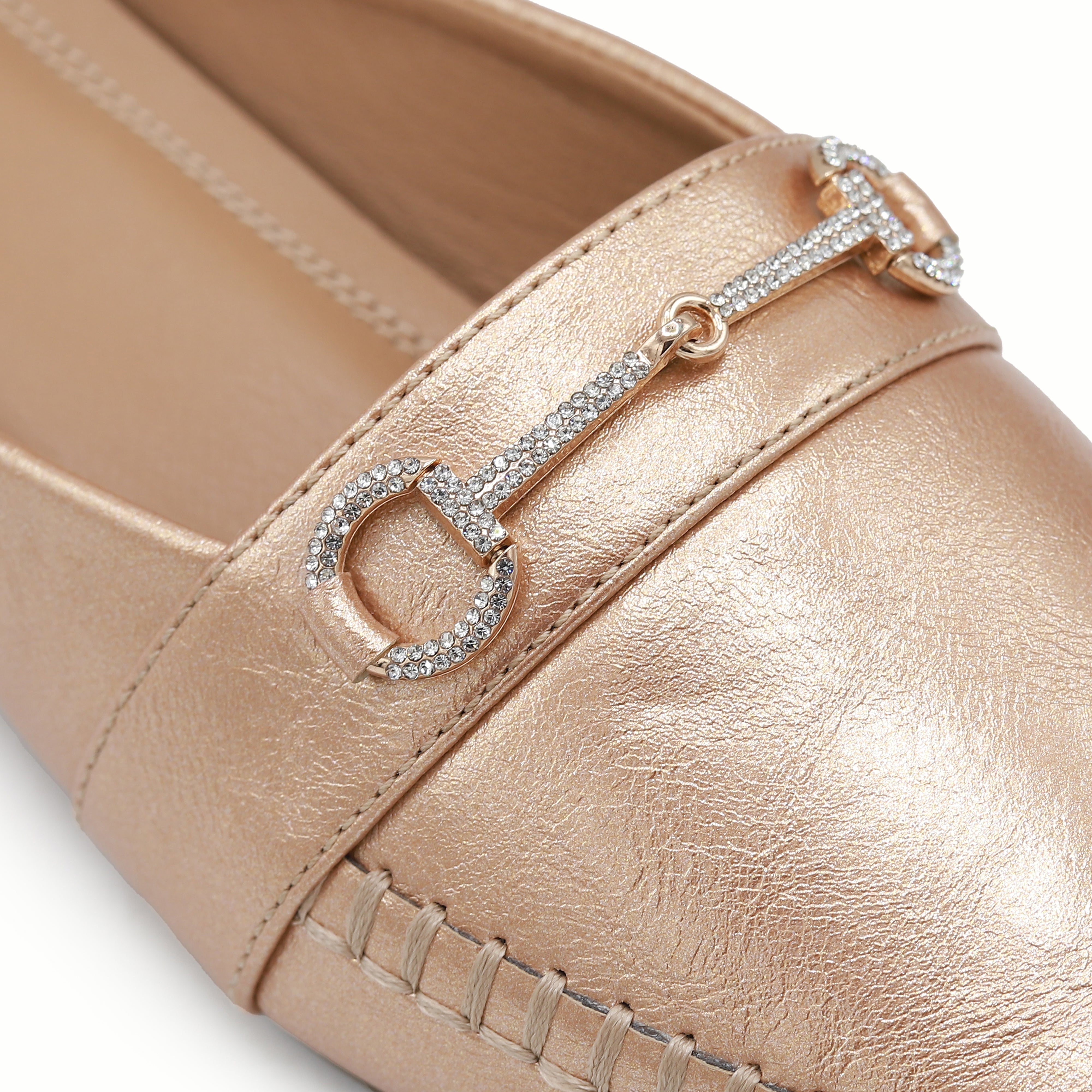 Champagne Metallic Loafer Mules 8004336