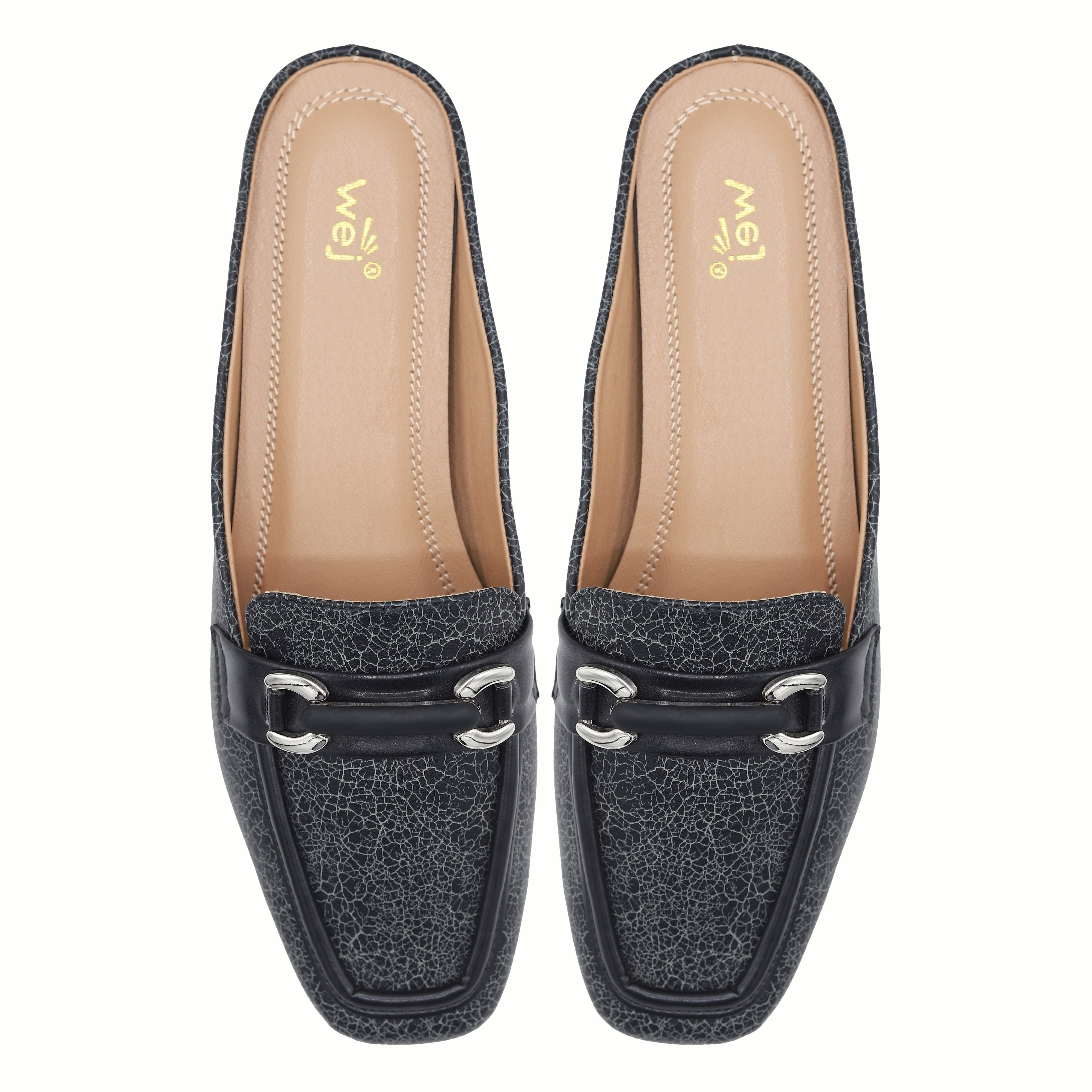 Black Women's Backless Half Shoes 8004334