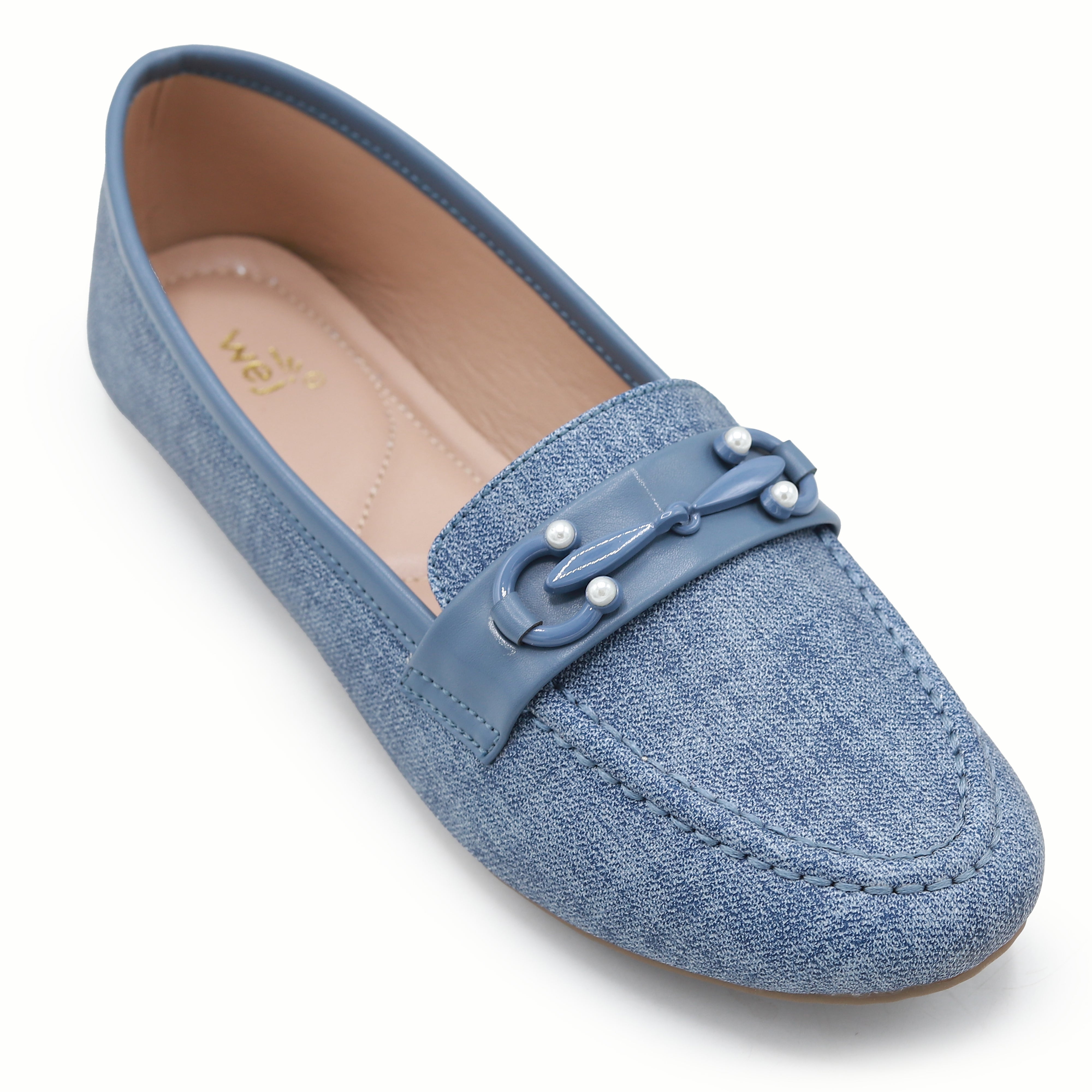 Blue Denim Loafers For Women 8004398