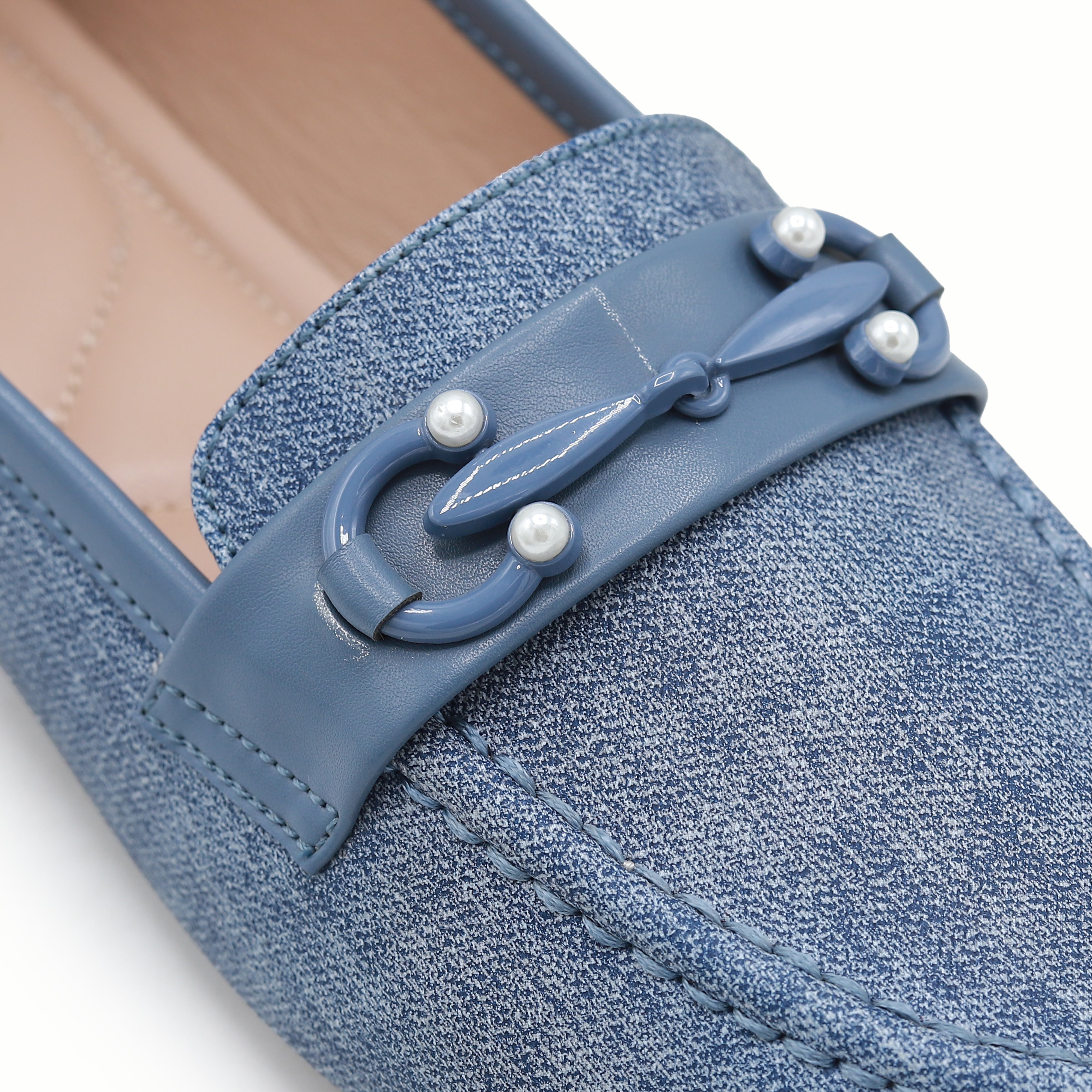 Blue Denim Loafers For Women 8004398