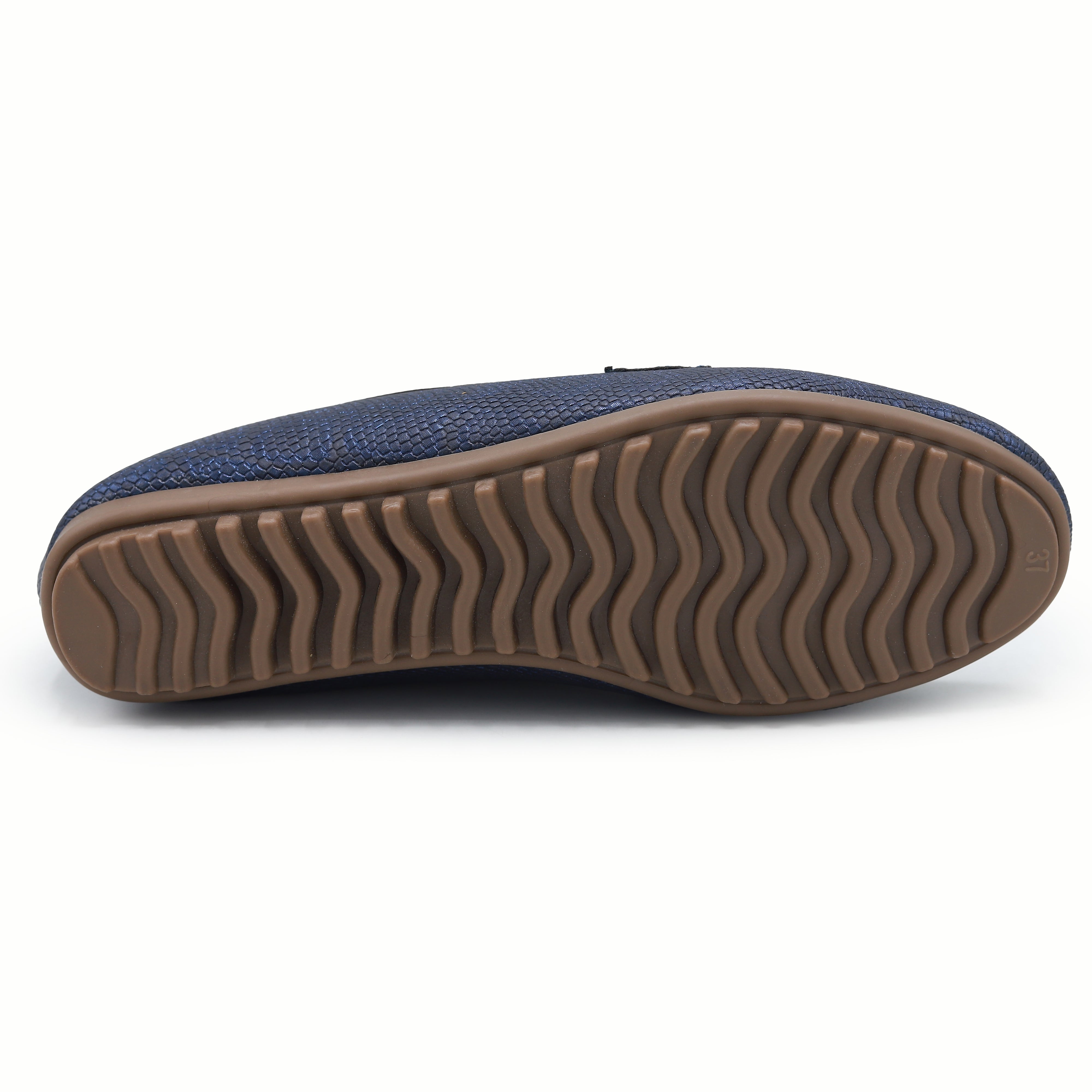 Navy Blue Metallic Loafer For Women 8004396